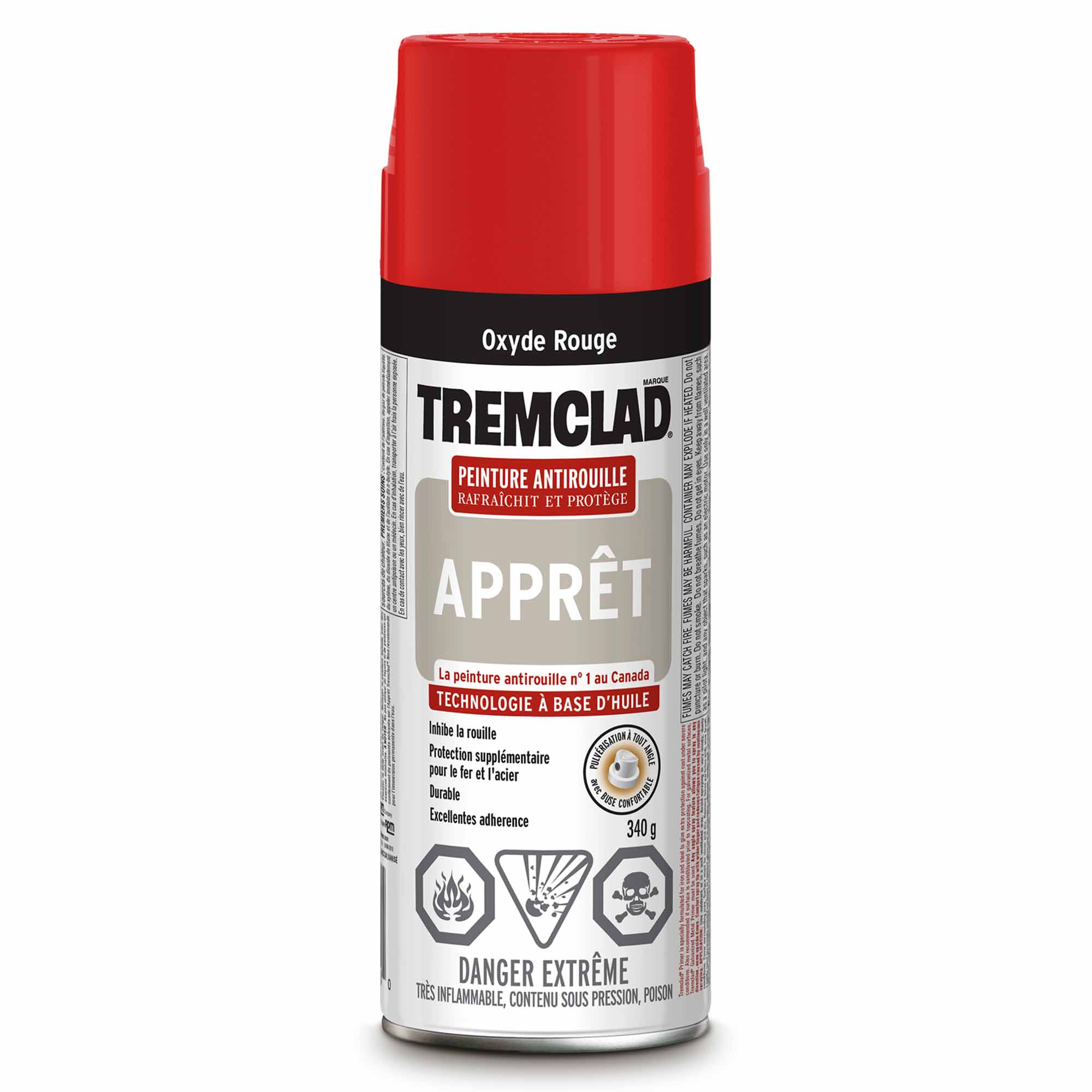 Tremclad apprêt aérosol antirouille rouge oxyde, 340 g