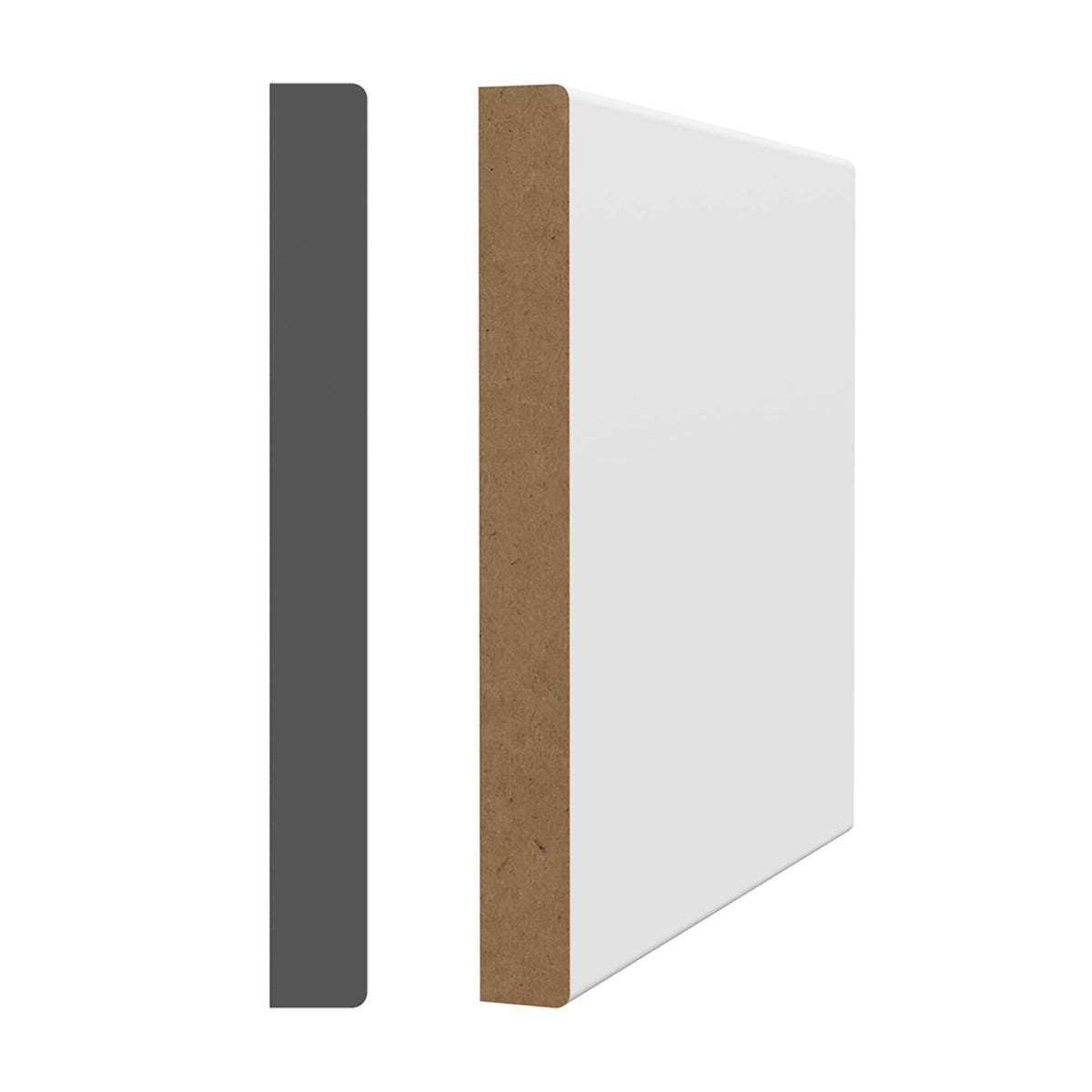 Plinthe en MDF avec apprêt blanc 3/8&#39;&#39; x 3-1/2&#39;&#39; x 8&#39;