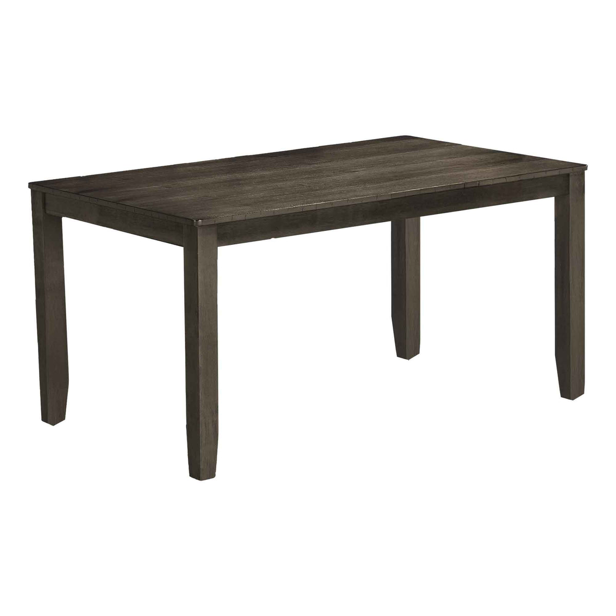 Table rectangulaire de salle à manger avec pieds en bois massif et plateau en placage gris antique, 59'' x 35,5'' x 29,5''