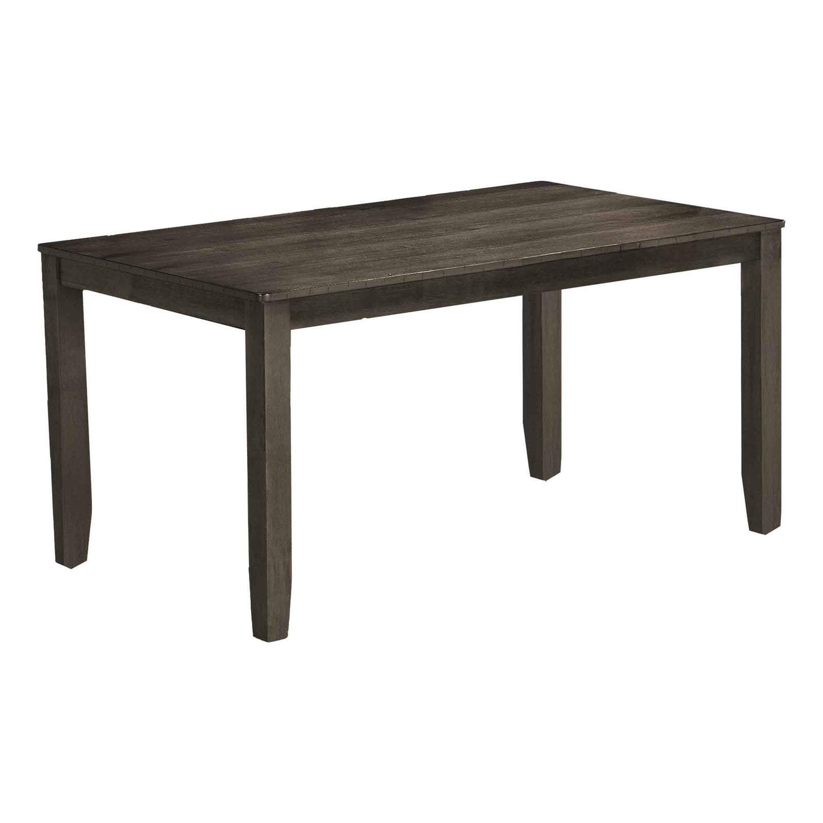 Table rectangulaire de salle à manger avec pieds en bois massif et plateau en placage gris antique, 59'' x 35,5'' x 29,5''