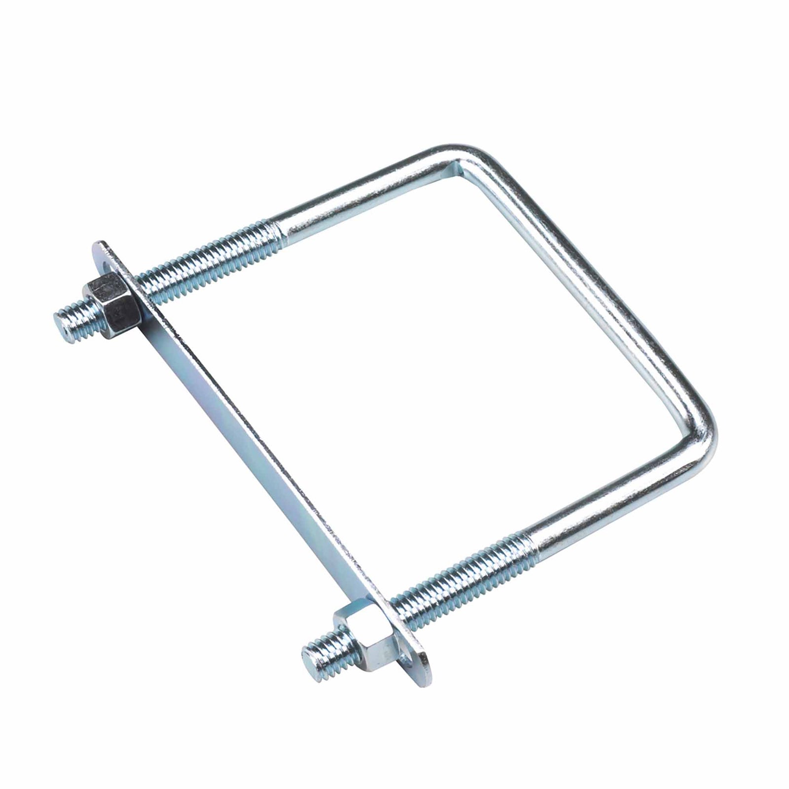 Boulon en forme de U carré avec plaque et écrous hexagonaux, 5'' x 3-3/4''