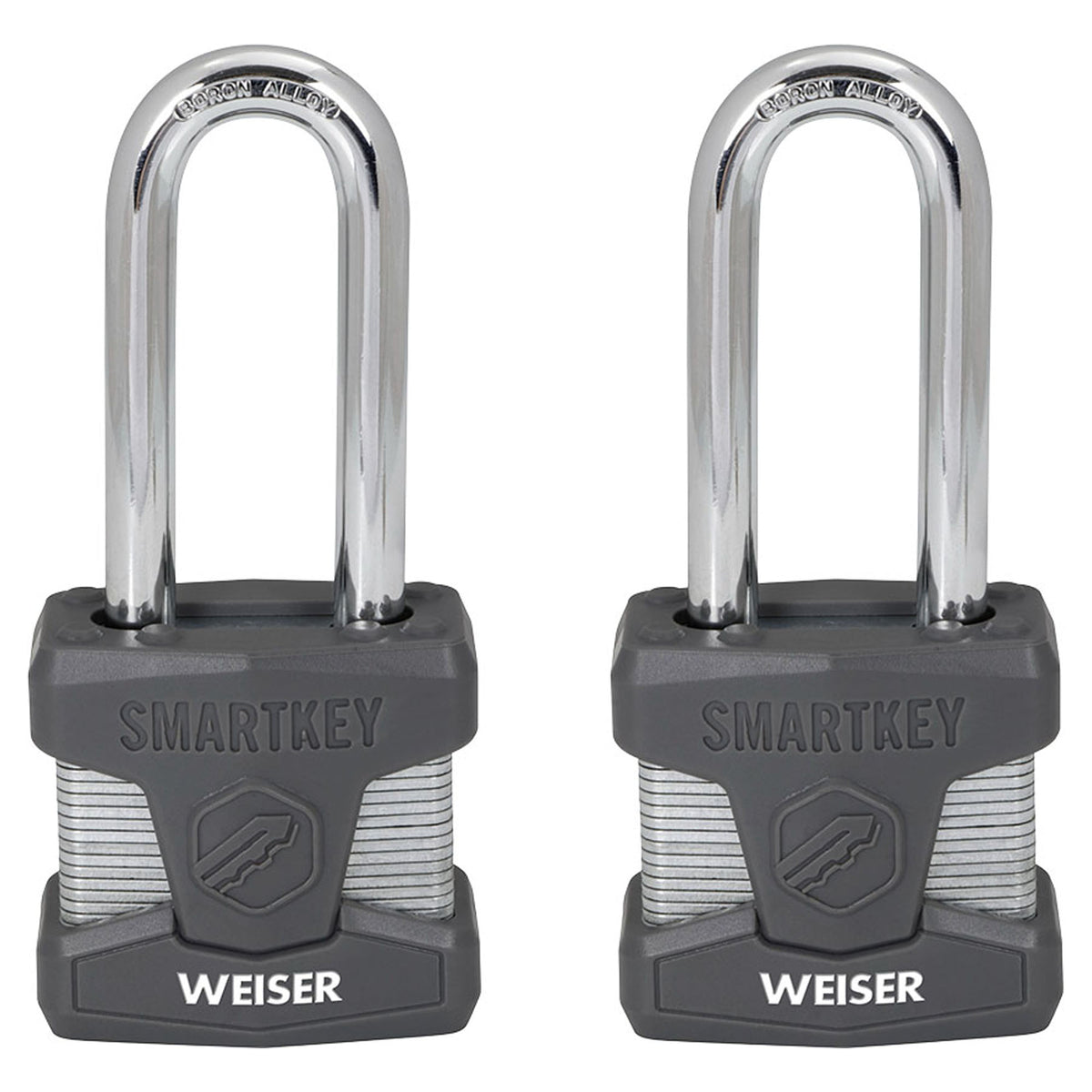 Cadenas SmartKey en acier laminé de 2" de large avec anse de 2-1/2" de hauteur, 2 unités