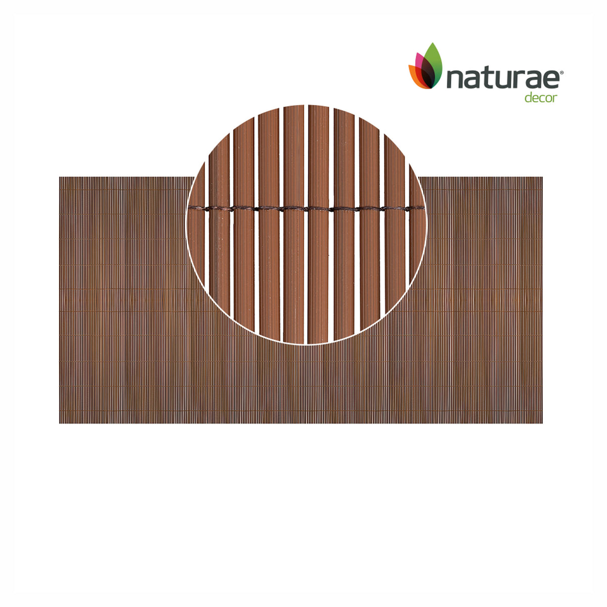 Écran d’intimité imitation bambou en PVC de 60" x 96", noyer