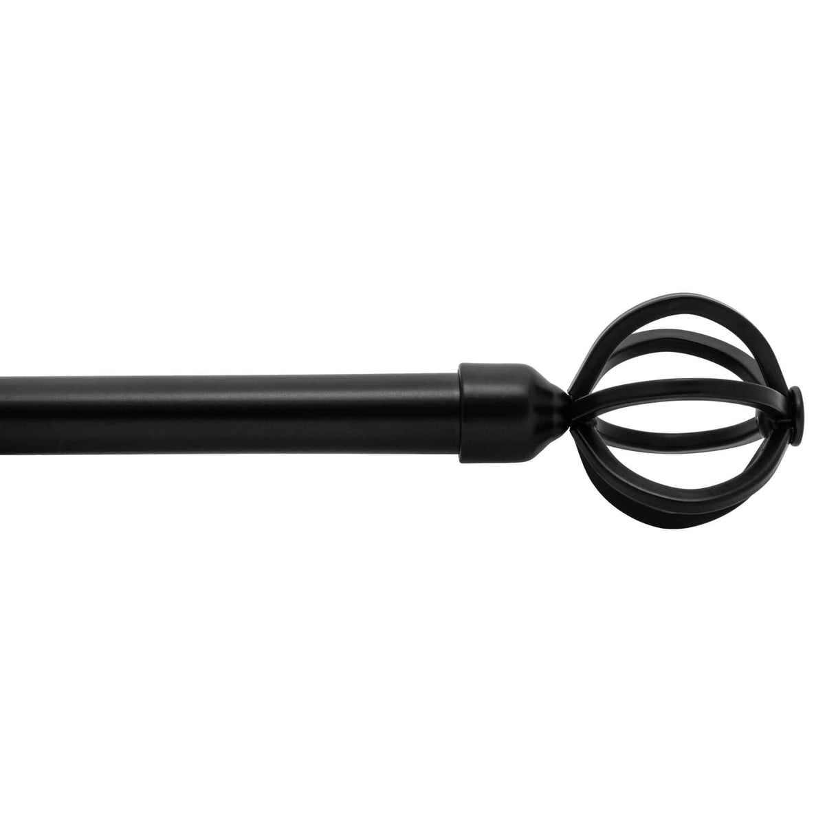 Tringle à Rideaux extensible et noire avec embouts en forme de sphère, 28&quot; à 48&quot;