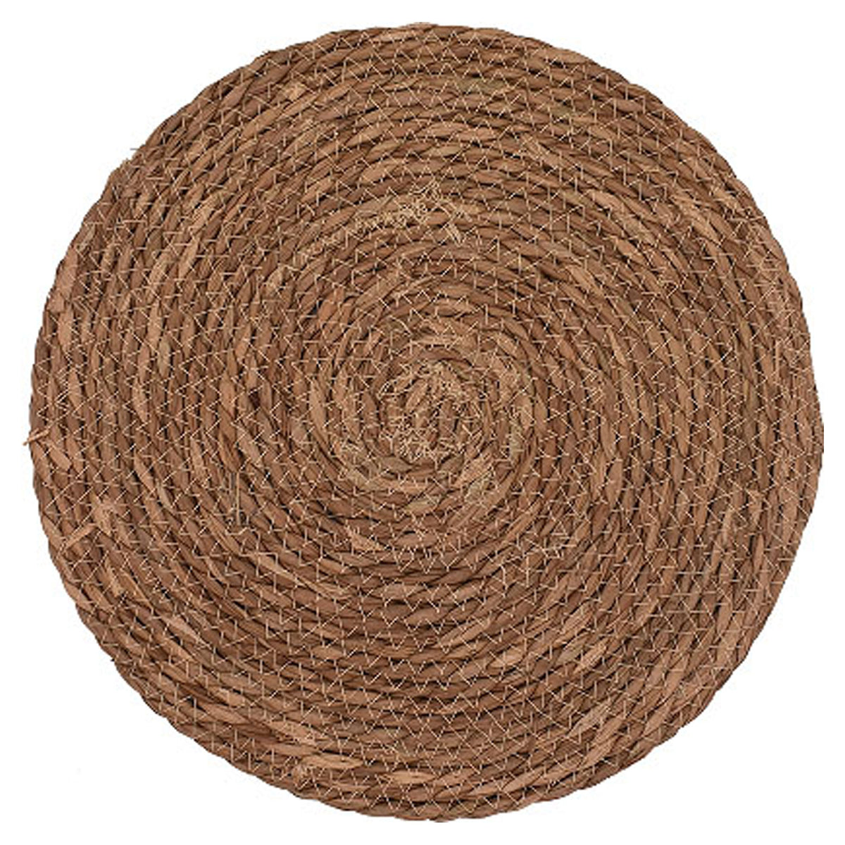 Napperon rond tressé à la main, naturel