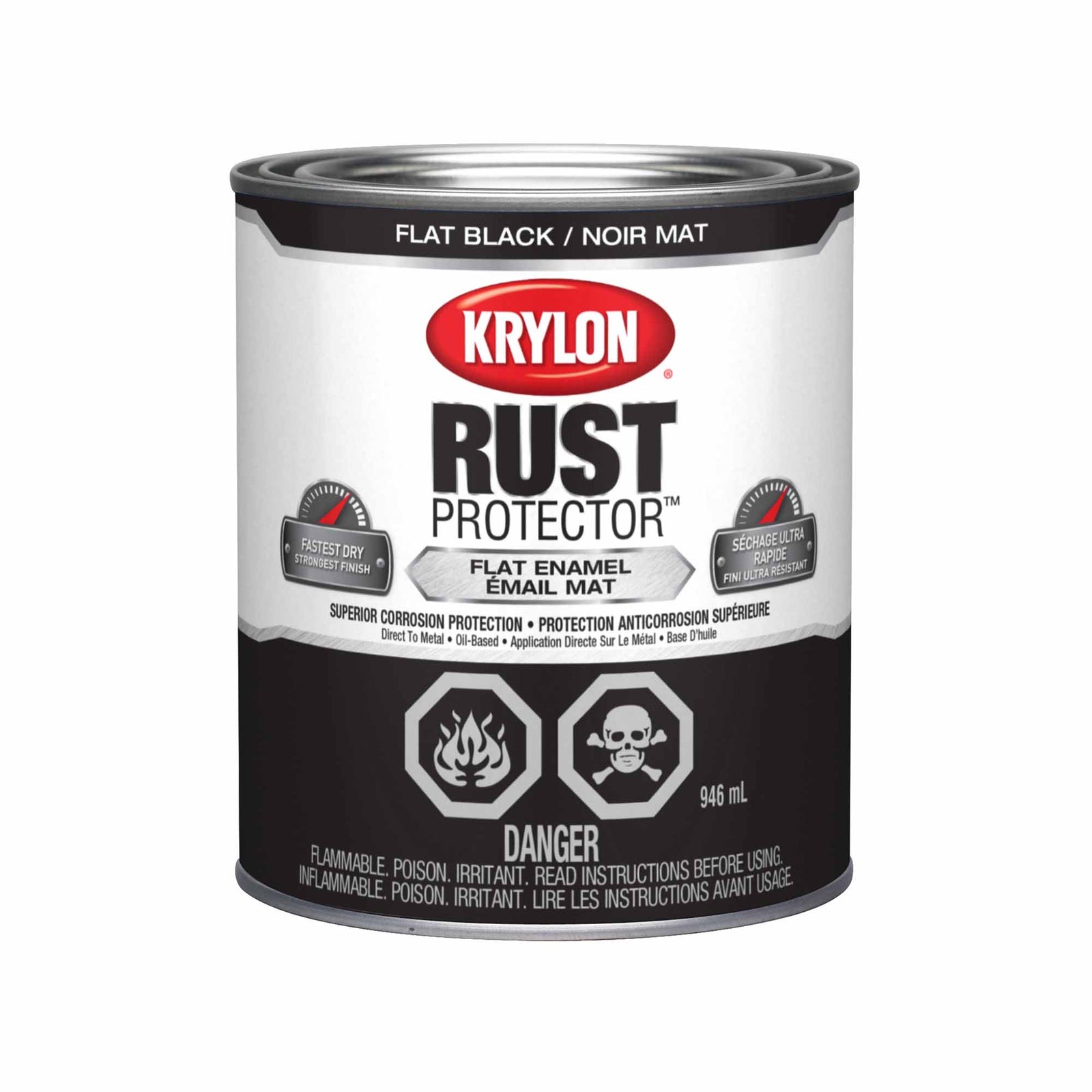 Krylon Rust Protector émail mat noir, 946 ml