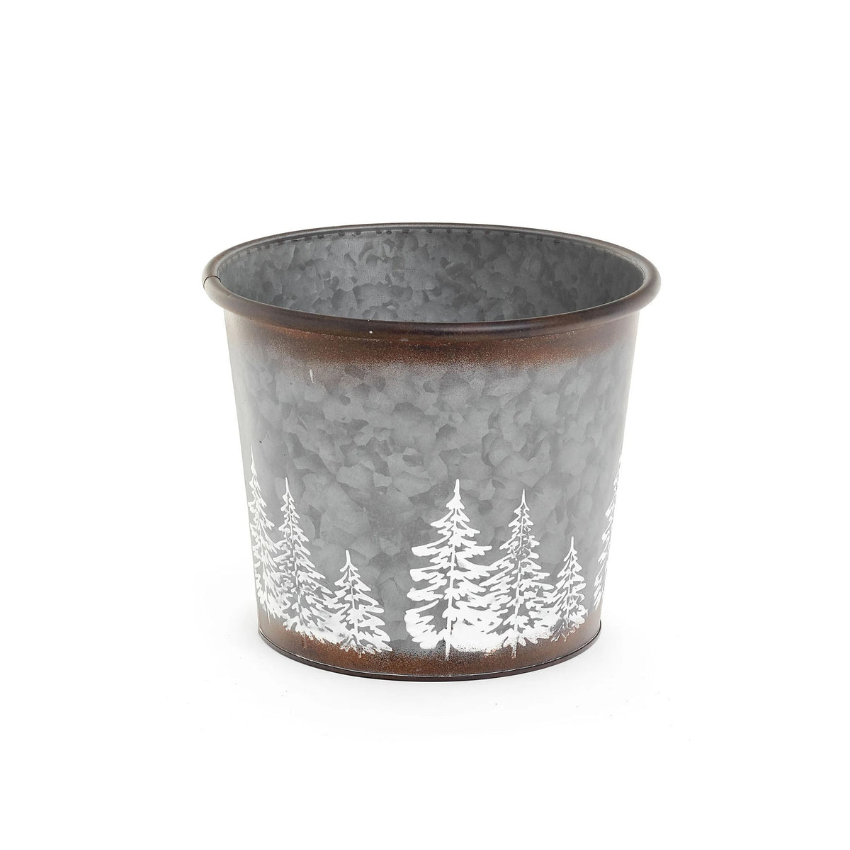 Sceau métallique décoratif avec sapins blancs, 10,25'' x 8''