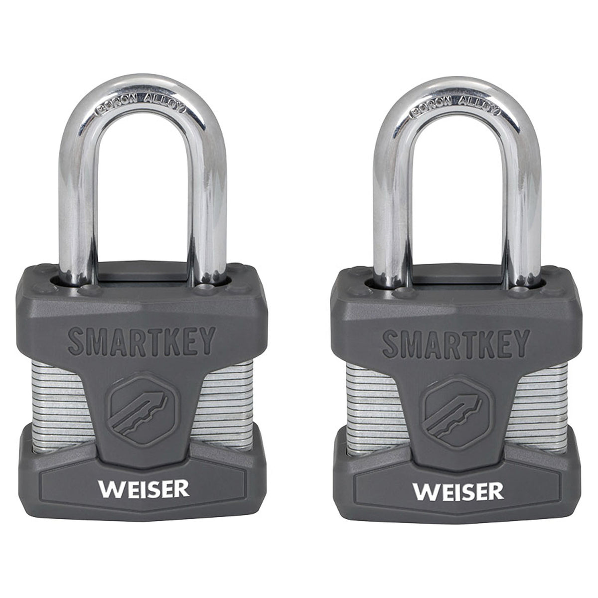 Cadenas SmartKey en acier laminé de 2" de large avec anse de 1-1/2" de hauteur, 2 unités