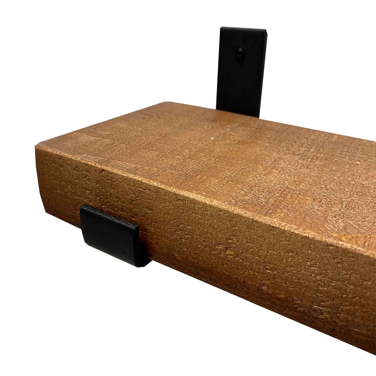 Équerre à tablette en métal noir de style ''J'', 6"