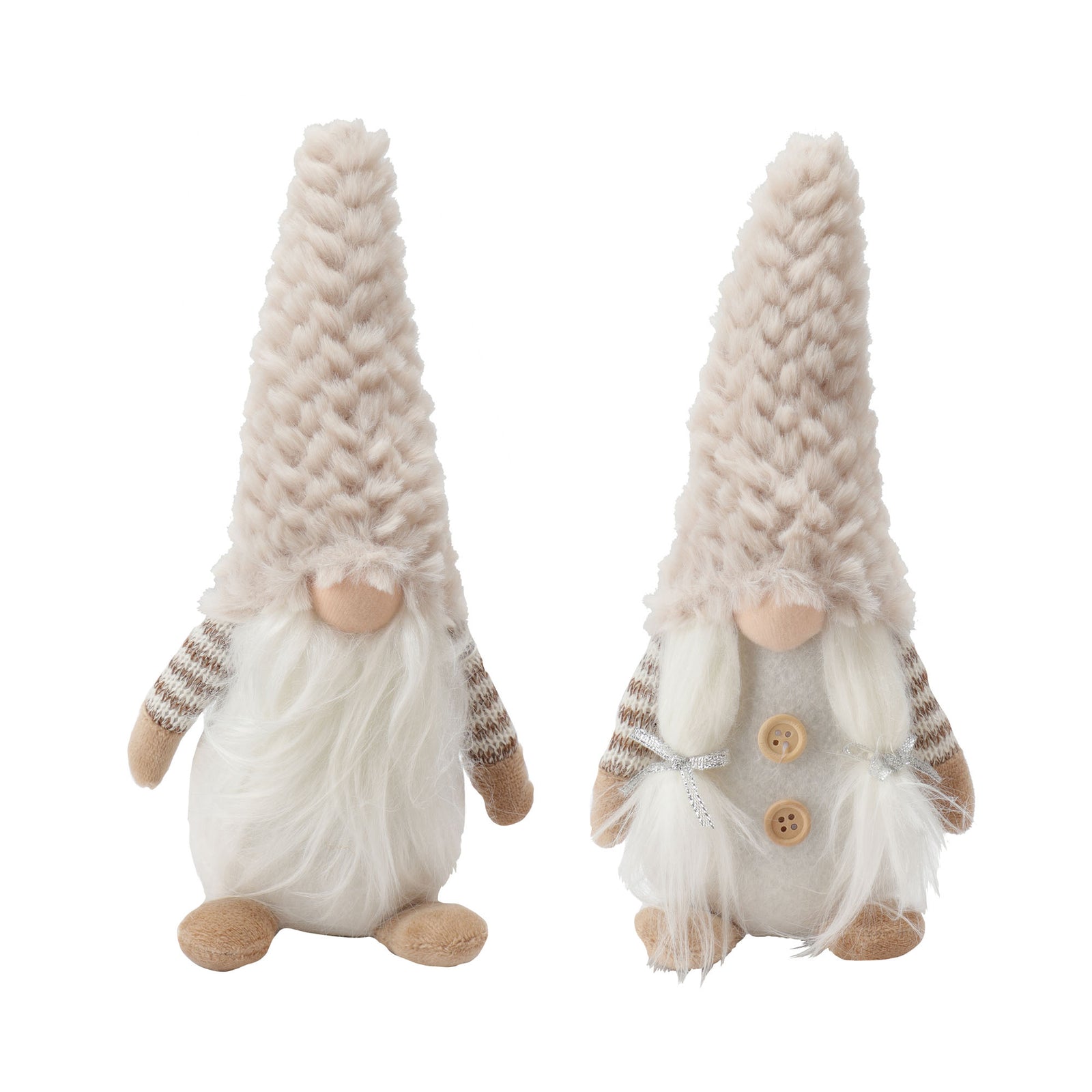 Gnome Père Noël debout avec chapeau en fourrure, 10" (choix entre 2 modèles)