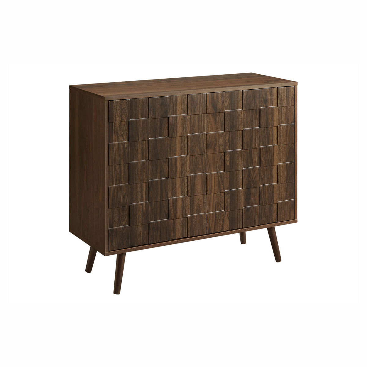 Commode noyer foncé avec 2 portes, 35-1/2" x 14" x 32"