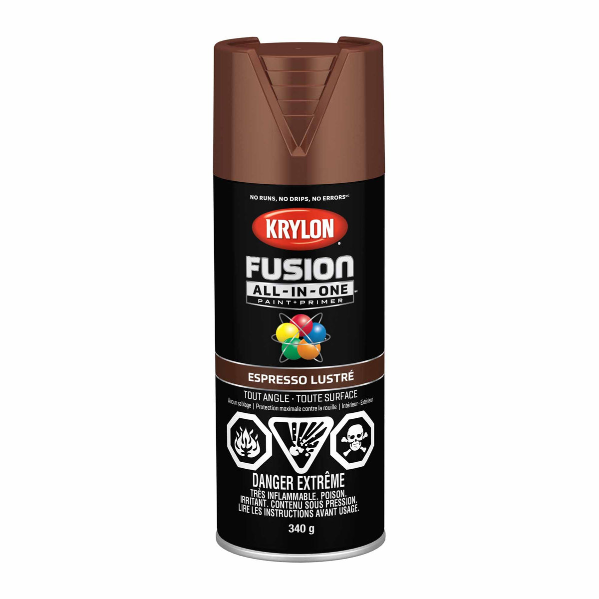 Krylon Fusion All-In-One aérosol espresso lustré, 340 g