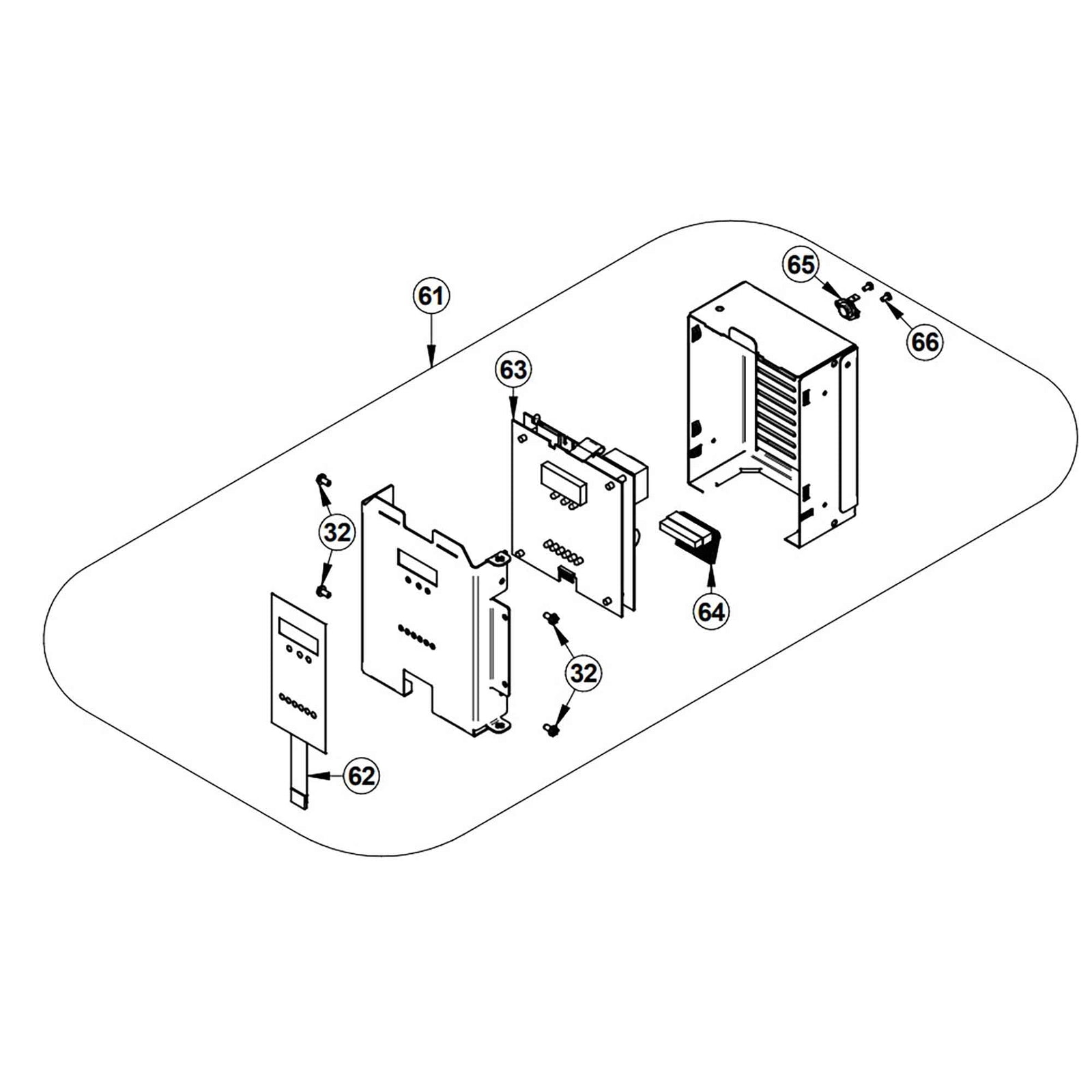 Boîtier carte électronique assemblé pour poêle aux granules