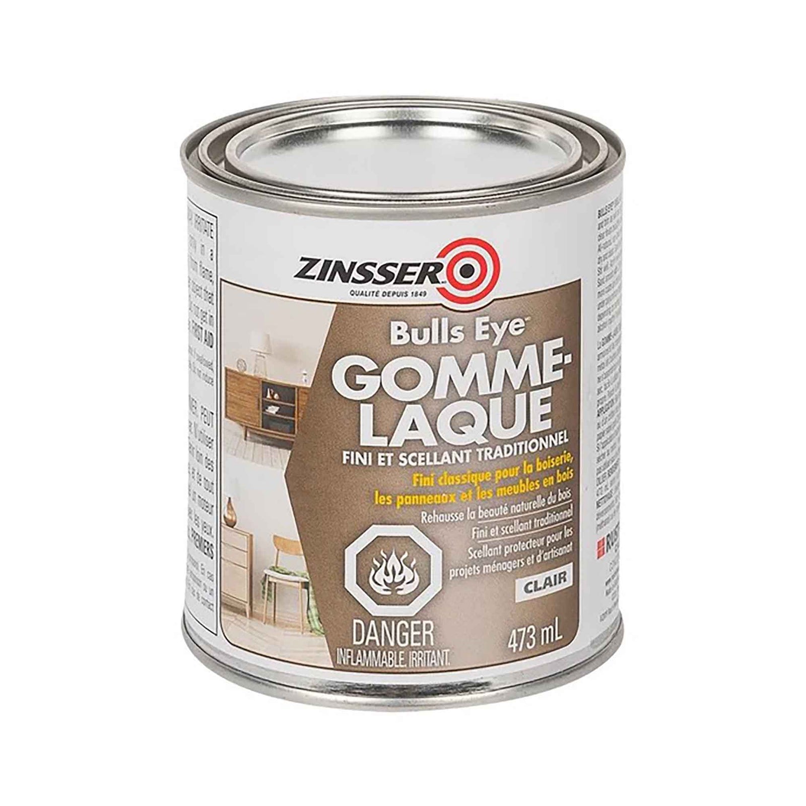 Gomme-laque Bulls Eye claire, 473 ml