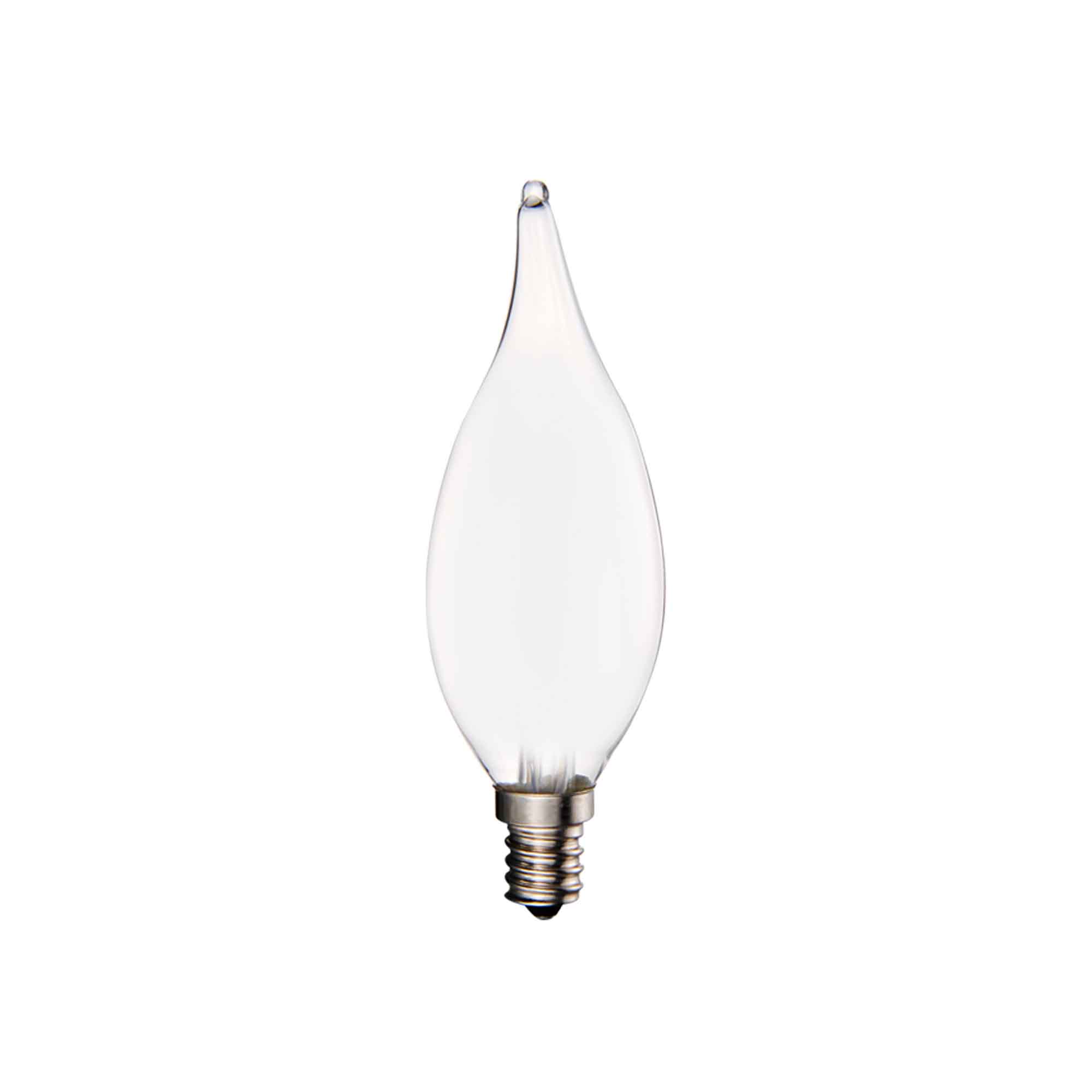 Ampoule givrée DEL à filament de type-C blanc doux 5,5 W / E12, 2 unités