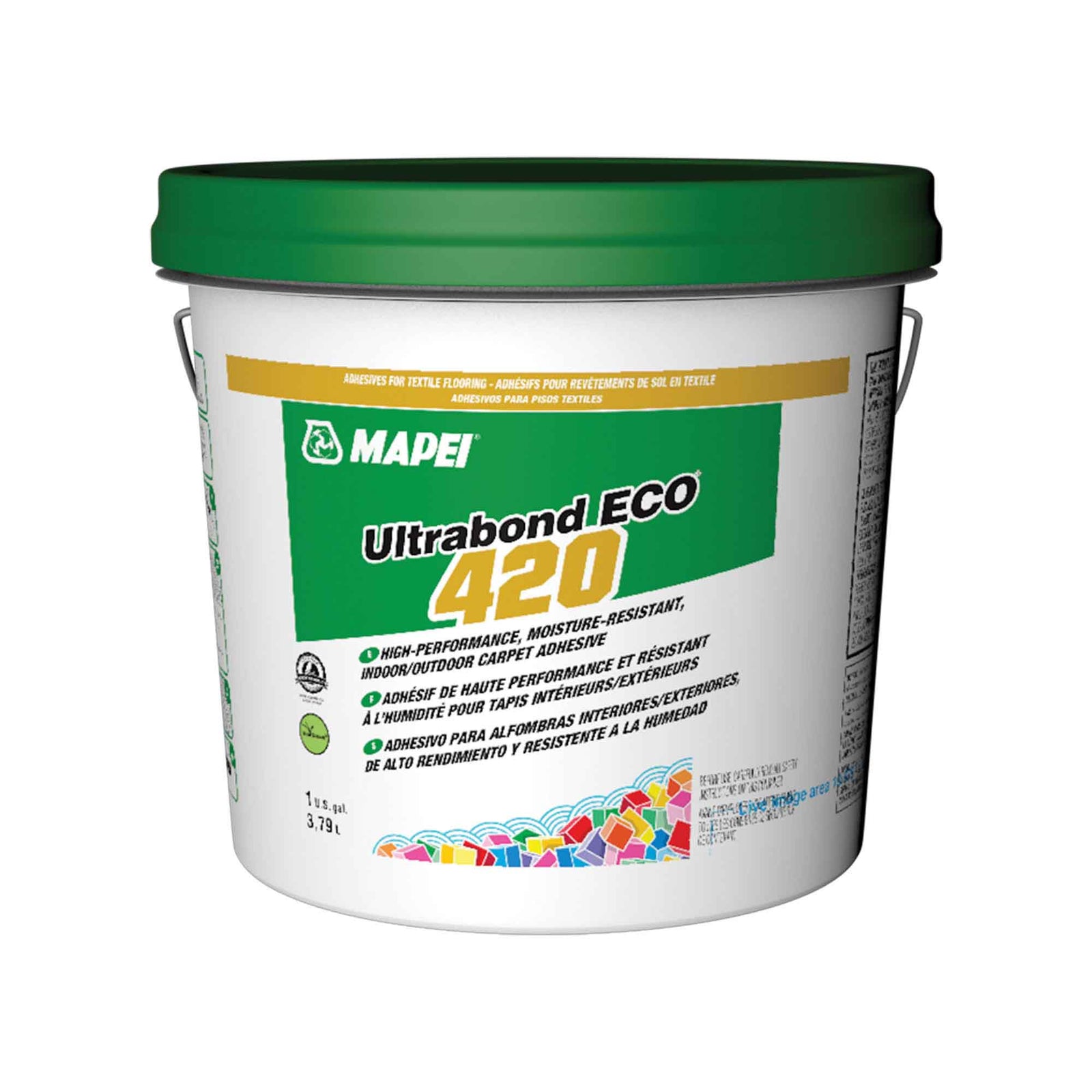 Adhésif de haute performance et résistant à l’humidité pour tapis intérieurs / extérieurs Ultrabond Eco 420, 3,79 L