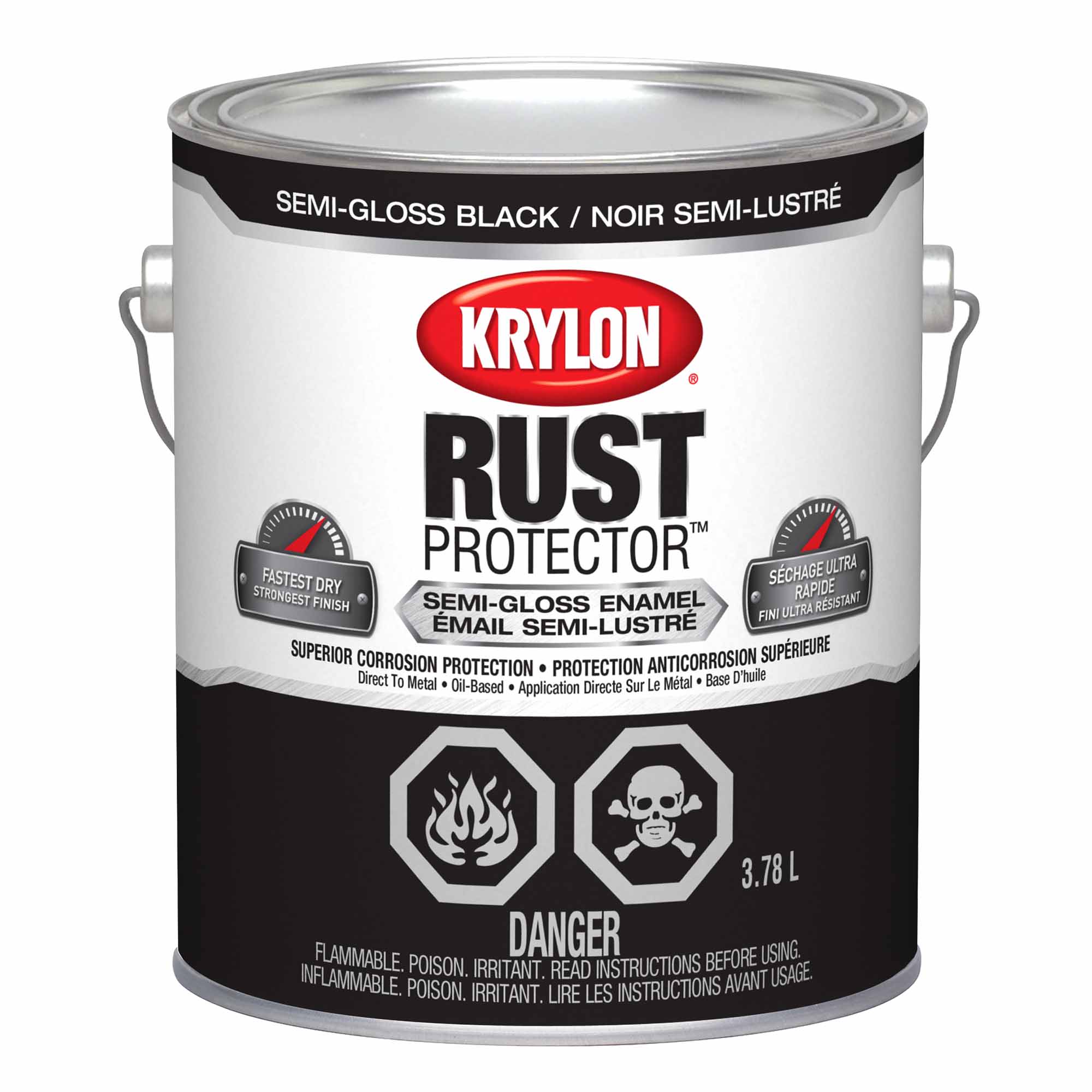 Krylon Rust Protector émail semi-lustré noir, 3,78 L