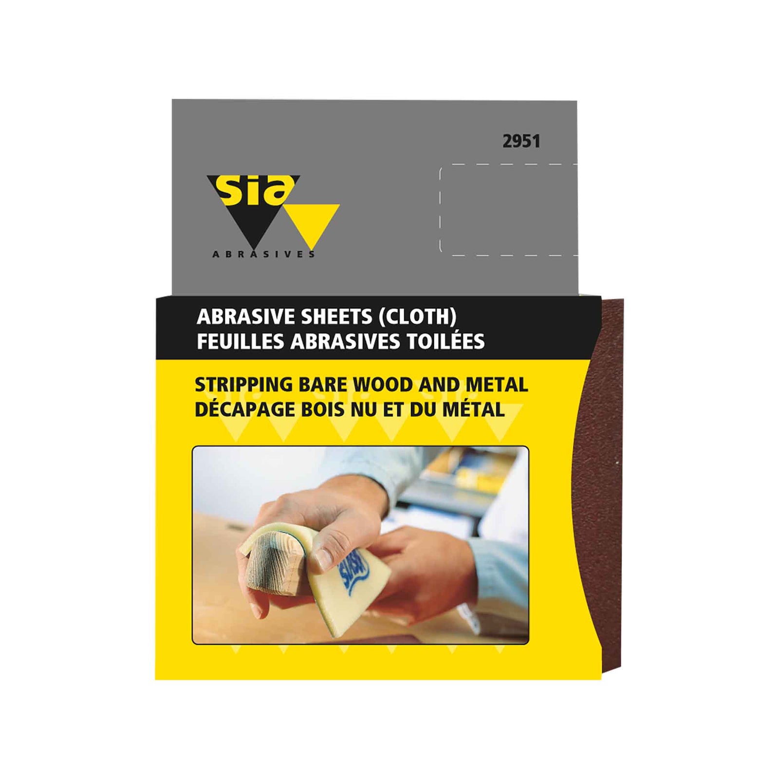 Éponge Siasoft pour contour avec support de toile en oxyde d'aluminium de 4-1/2" x 5-1/2", grain 150