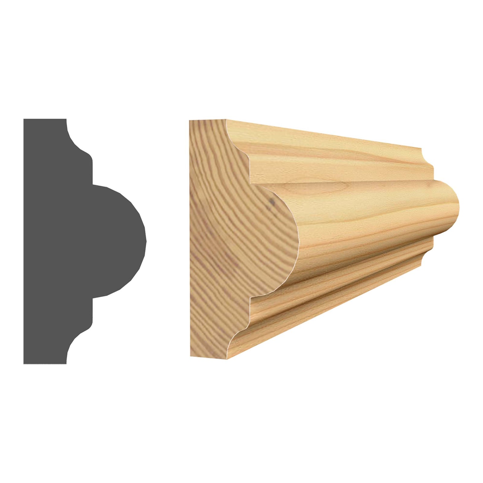 Moulure décorative en pin jointé 9/16'' x 1-1/8'' x 8'