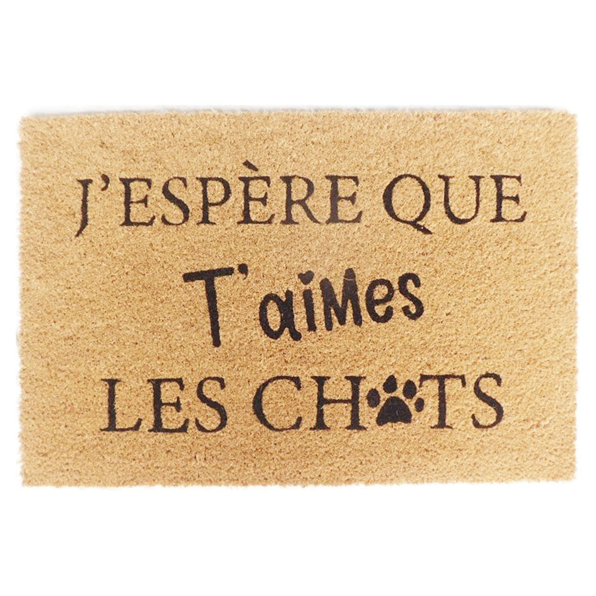 Tapis coco "J’ESPÈRE QUE T’aimes LES CHatS", 15,74" x 23,62"