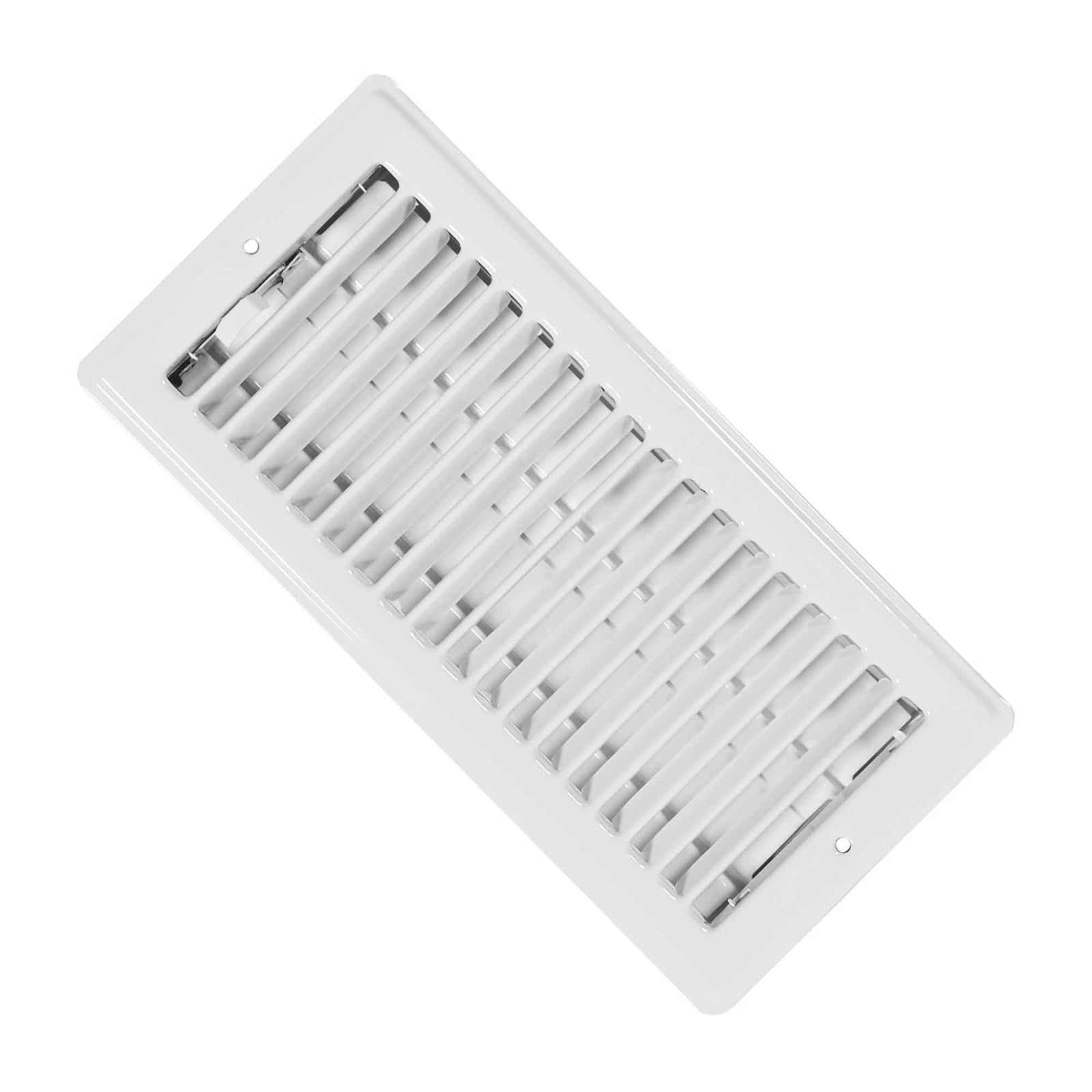 Registre de plafond à persiennes en acier peint en blanc, 4" x 10" 