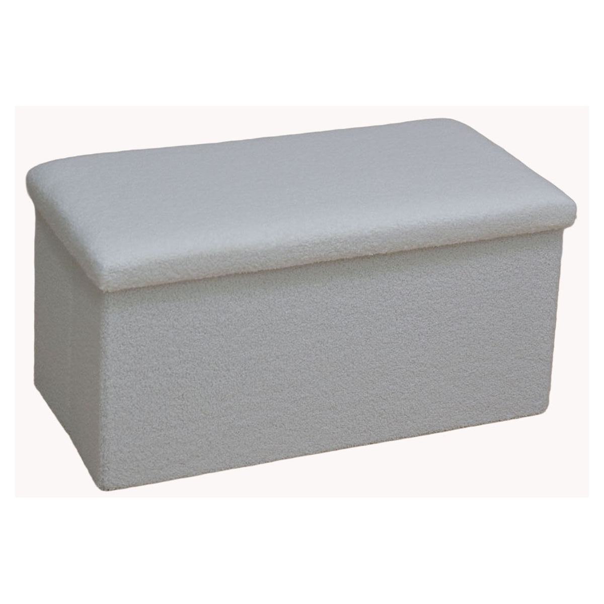 Pouf pliable avec rangement en tissu doux, 15" x 30" x 15" (blanc)