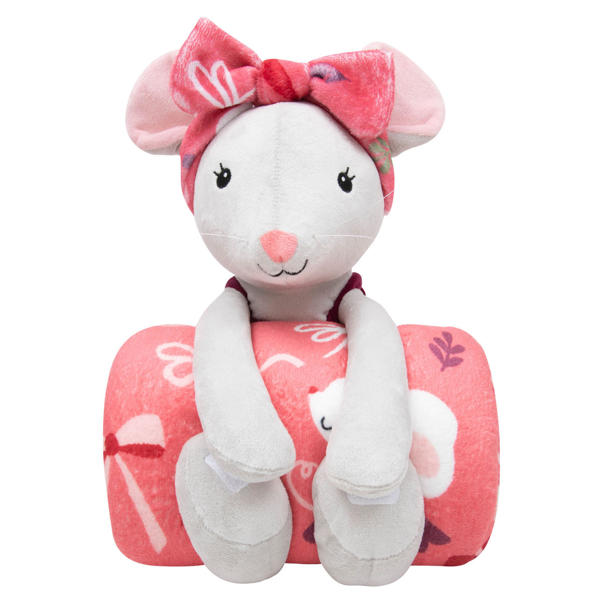 Ensemble d'un jeté et d'une peluche pour enfants, 48'' x 60'' (Mila la souris)