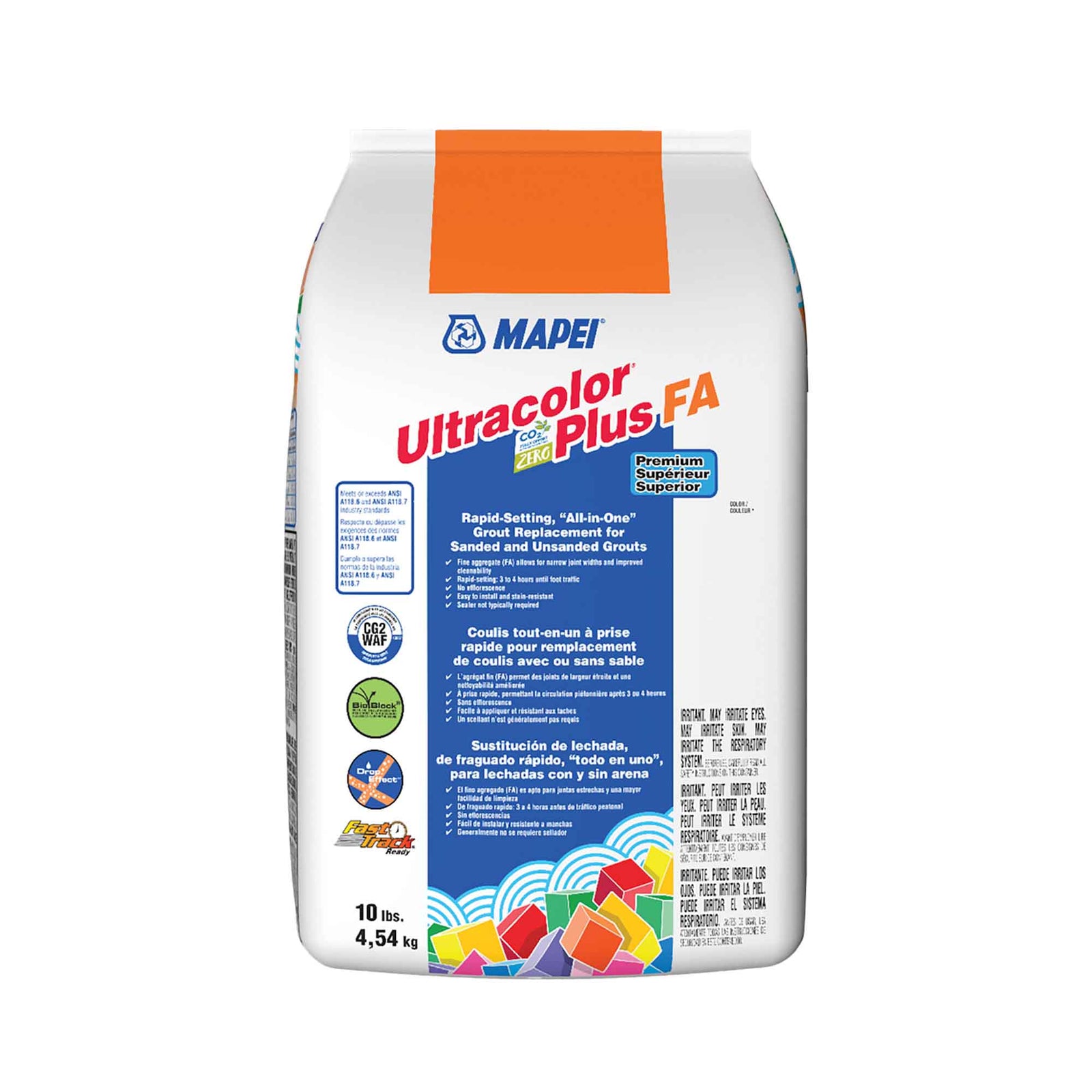 Coulis tout-en-un à prise rapide pour remplacement de coulis avec ou sans sable Ultracolor Plus FA de 10 lb, ivoire #39