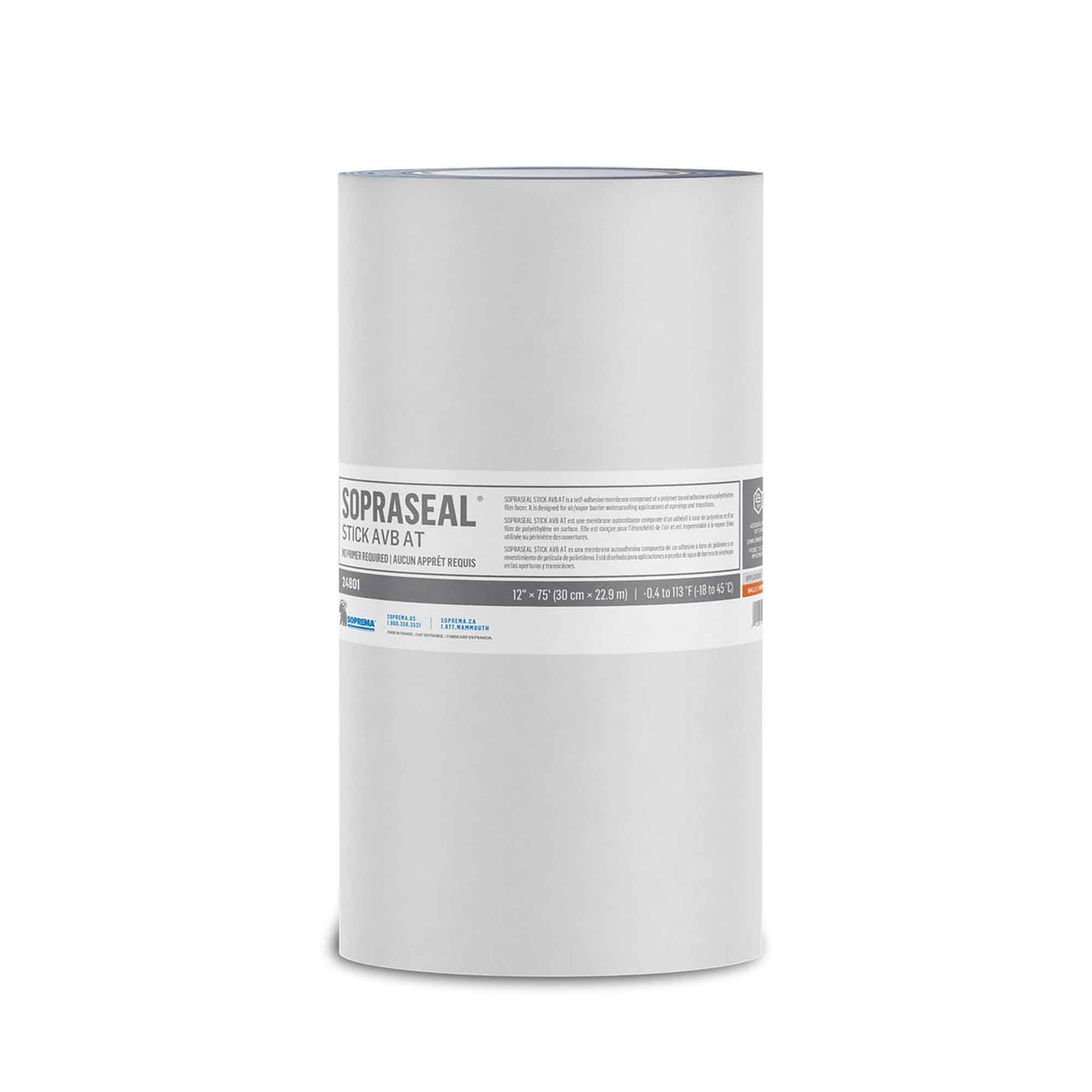 Membrane pare-air et pare-vapeur SOPRASEAL STICK AVB AT, 12" x 75'