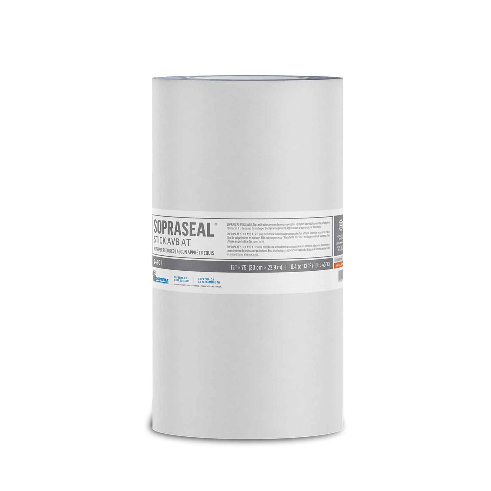 Membrane pare-air et pare-vapeur SOPRASEAL STICK AVB AT, 12" x 75'