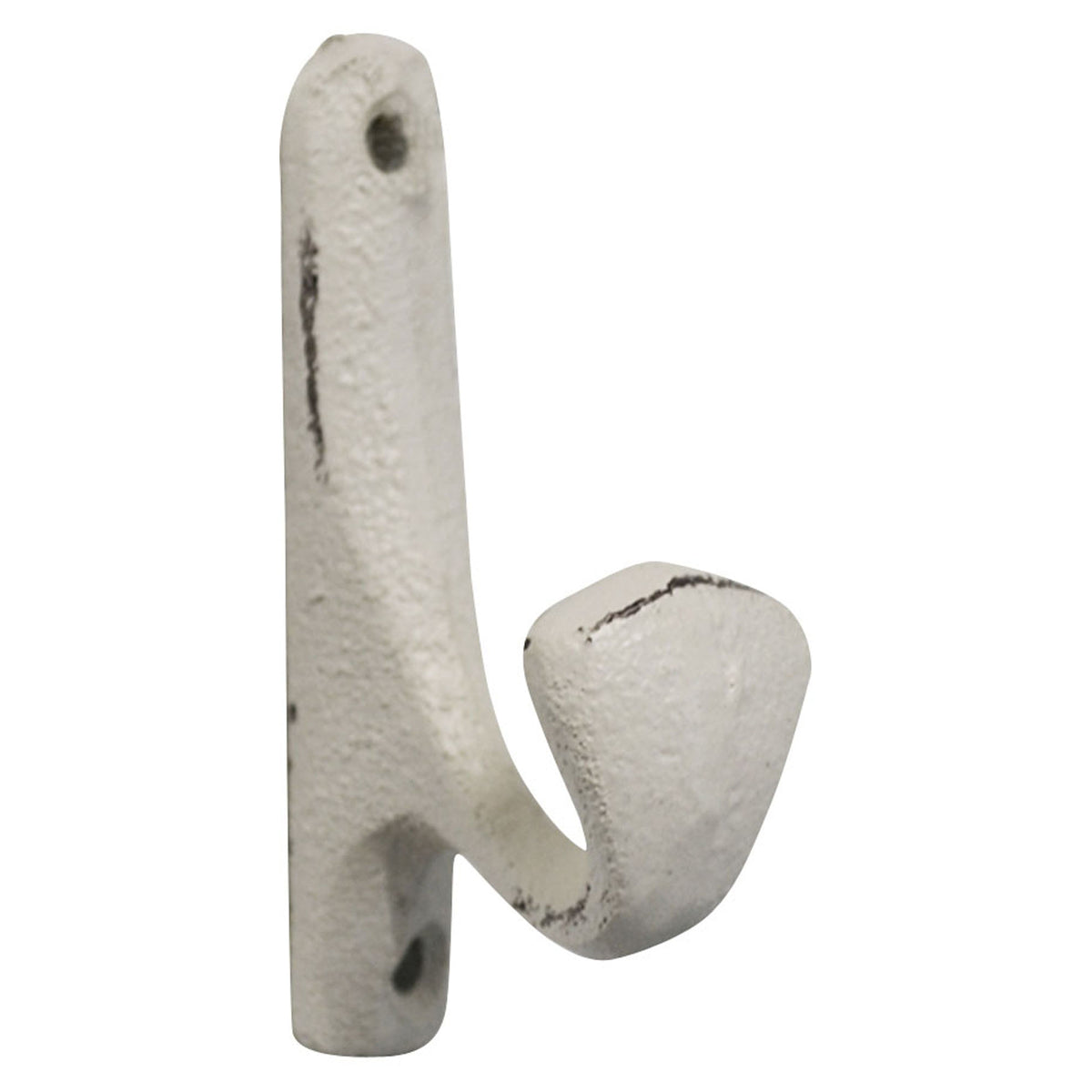 Crochet large et simple en fonte de style antique, blanc