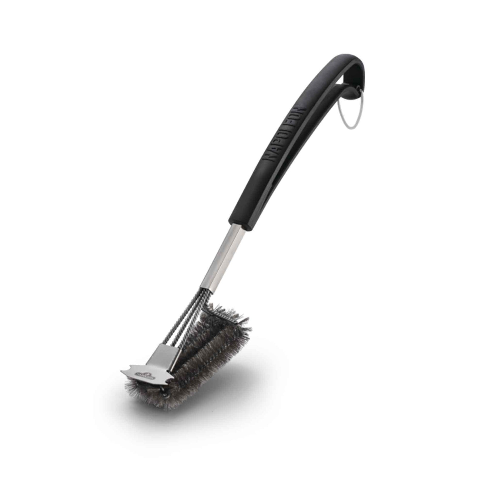 Brosse à gril à trois rangées avec filaments en acier inoxydable