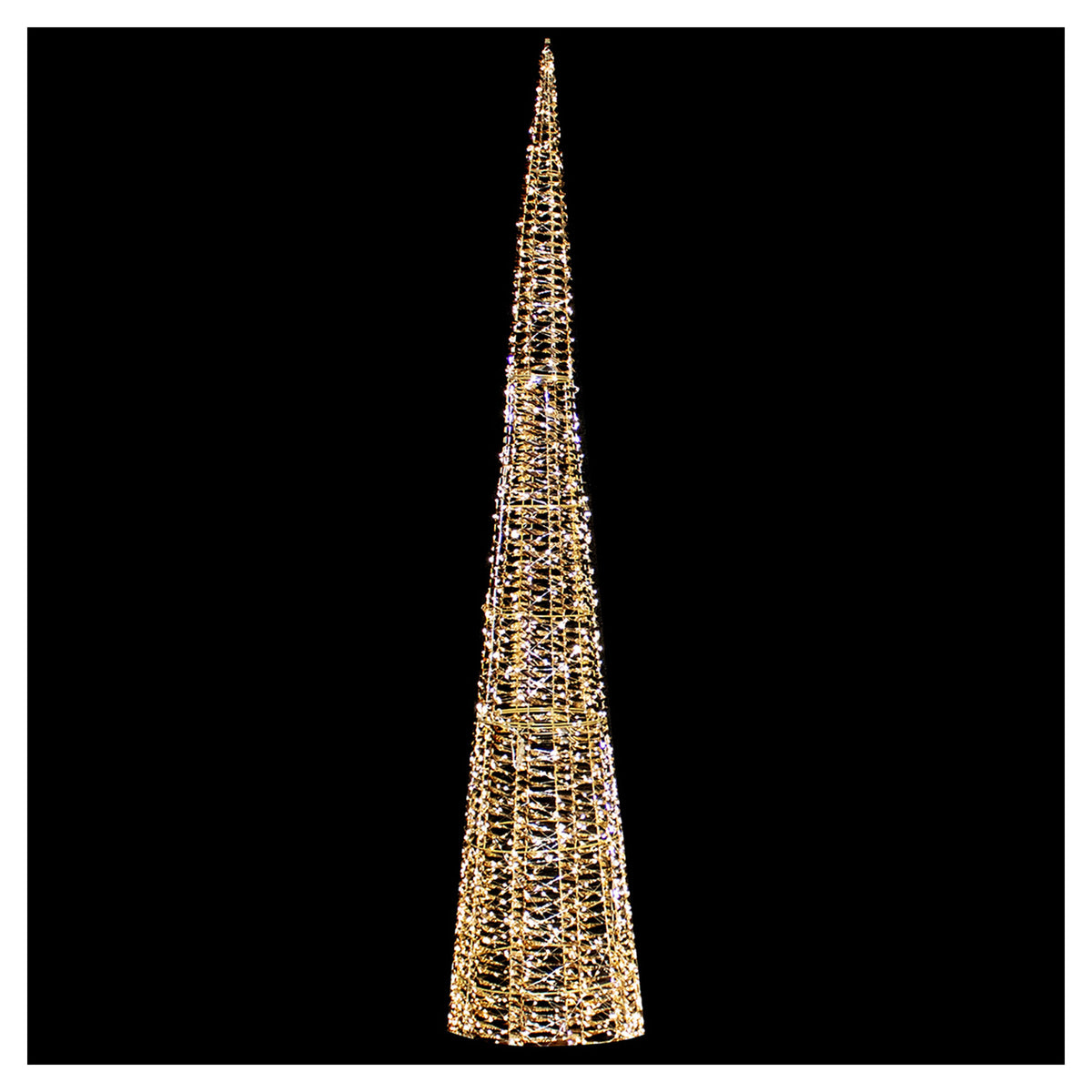 Sapin doré illuminé à DEL blanc chaud, 18,5'' x 83'' (grand)