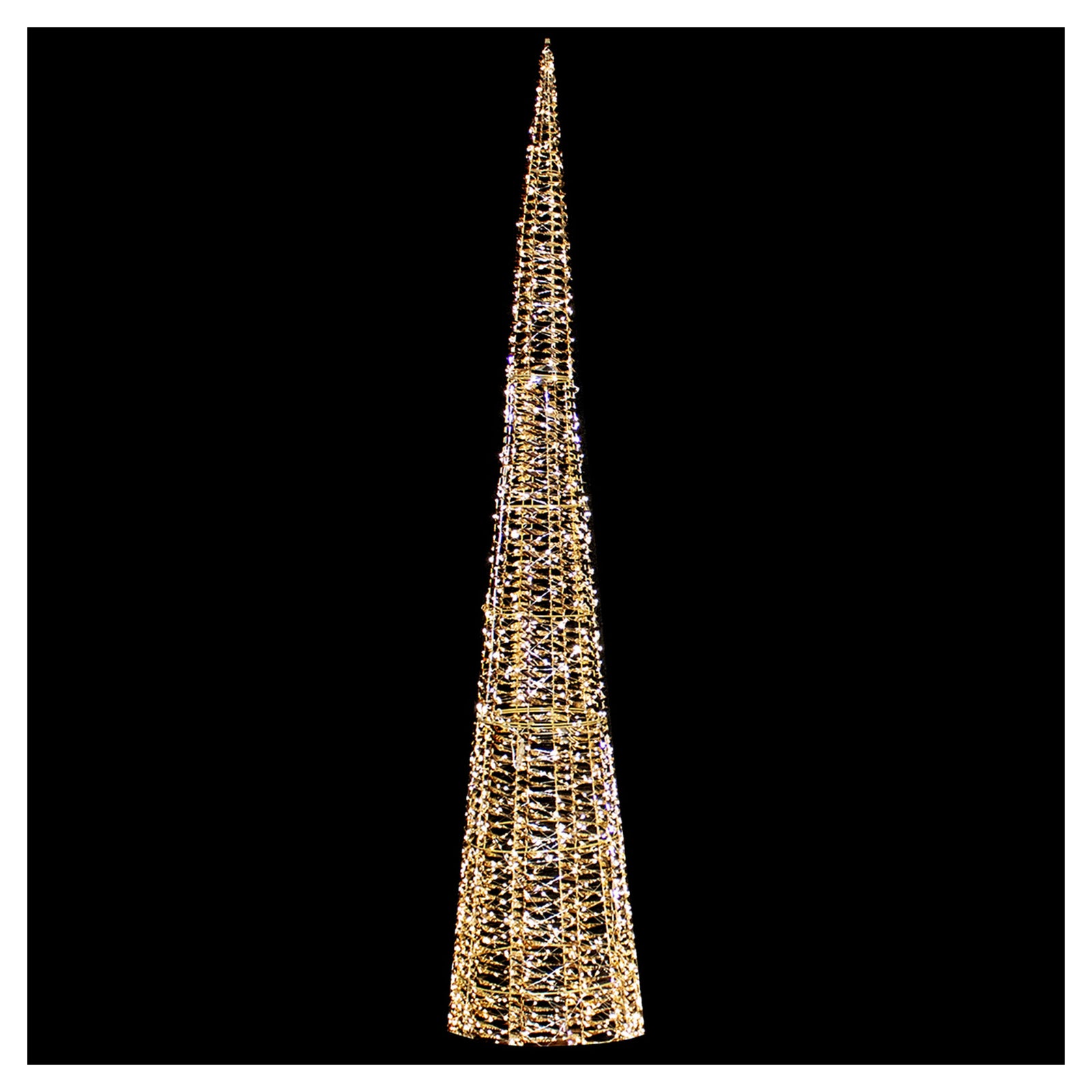 Sapin doré illuminé à DEL blanc chaud, 18,5'' x 83'' (grand)