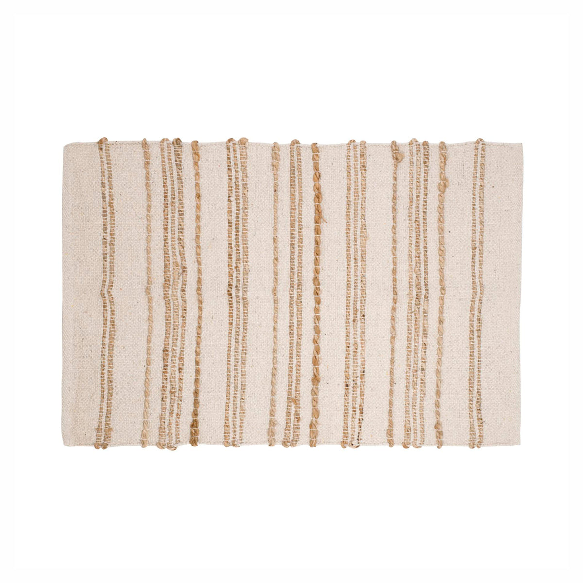 Tapis tissé avec rayures de jute, 24" x 35"