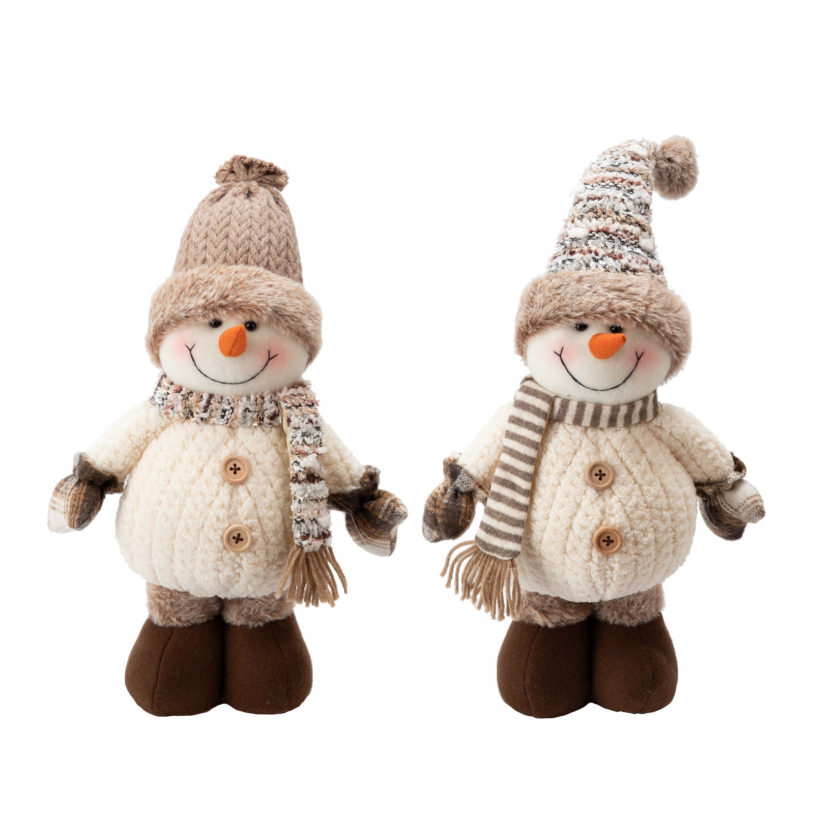 Bonhomme de neige debout en tissu, 16" (choix entre 2 modèles)