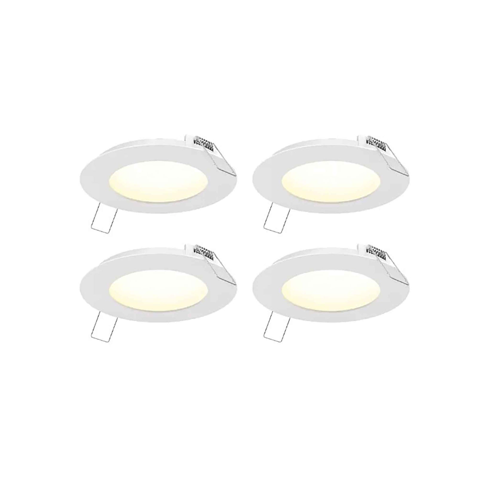 Ensemble de panneaux à DEL de 4'' encastrés et ultra minces blancs, 4 unités