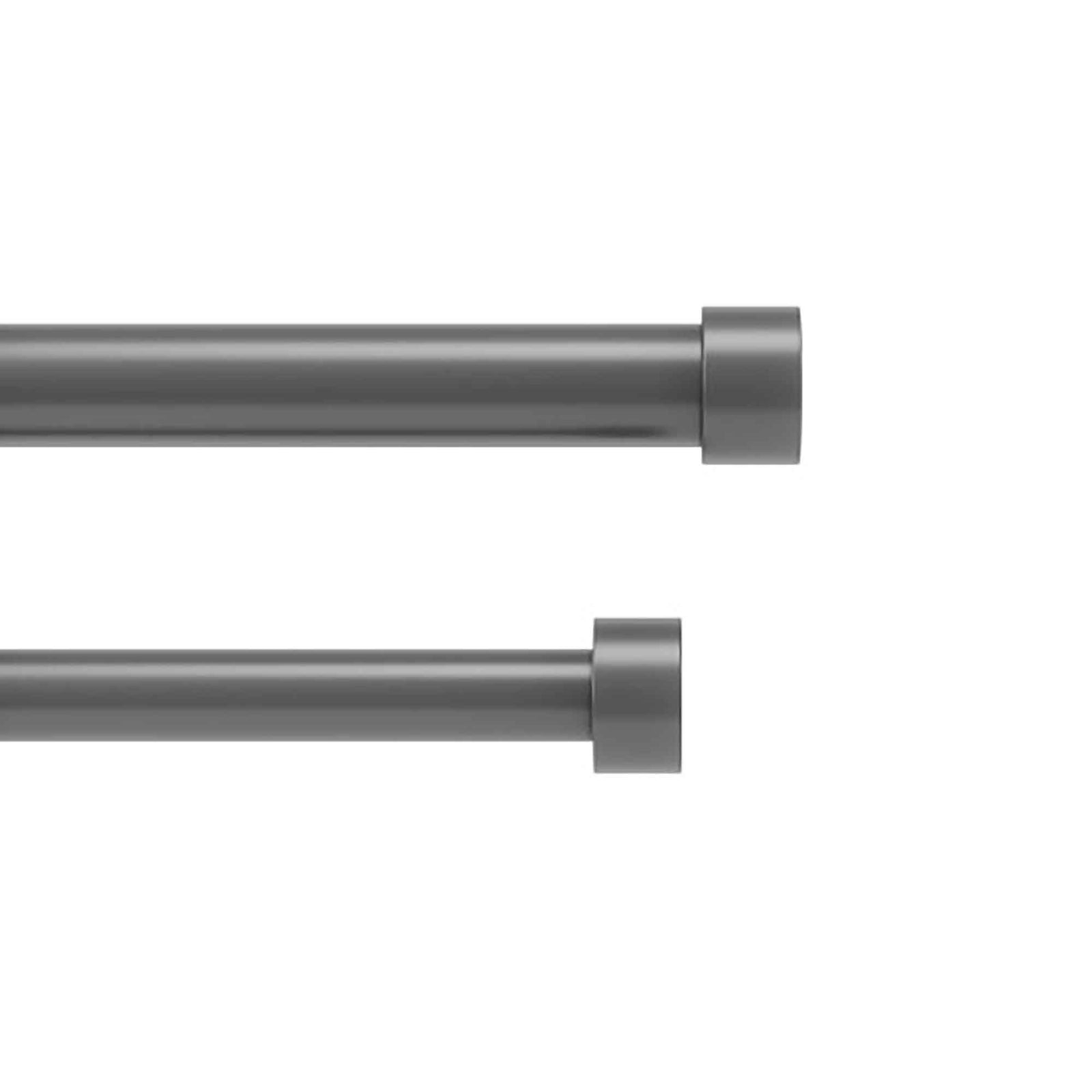 Ensemble complet de tringles à rideaux double Cappa, noir brossé (120" à 180")