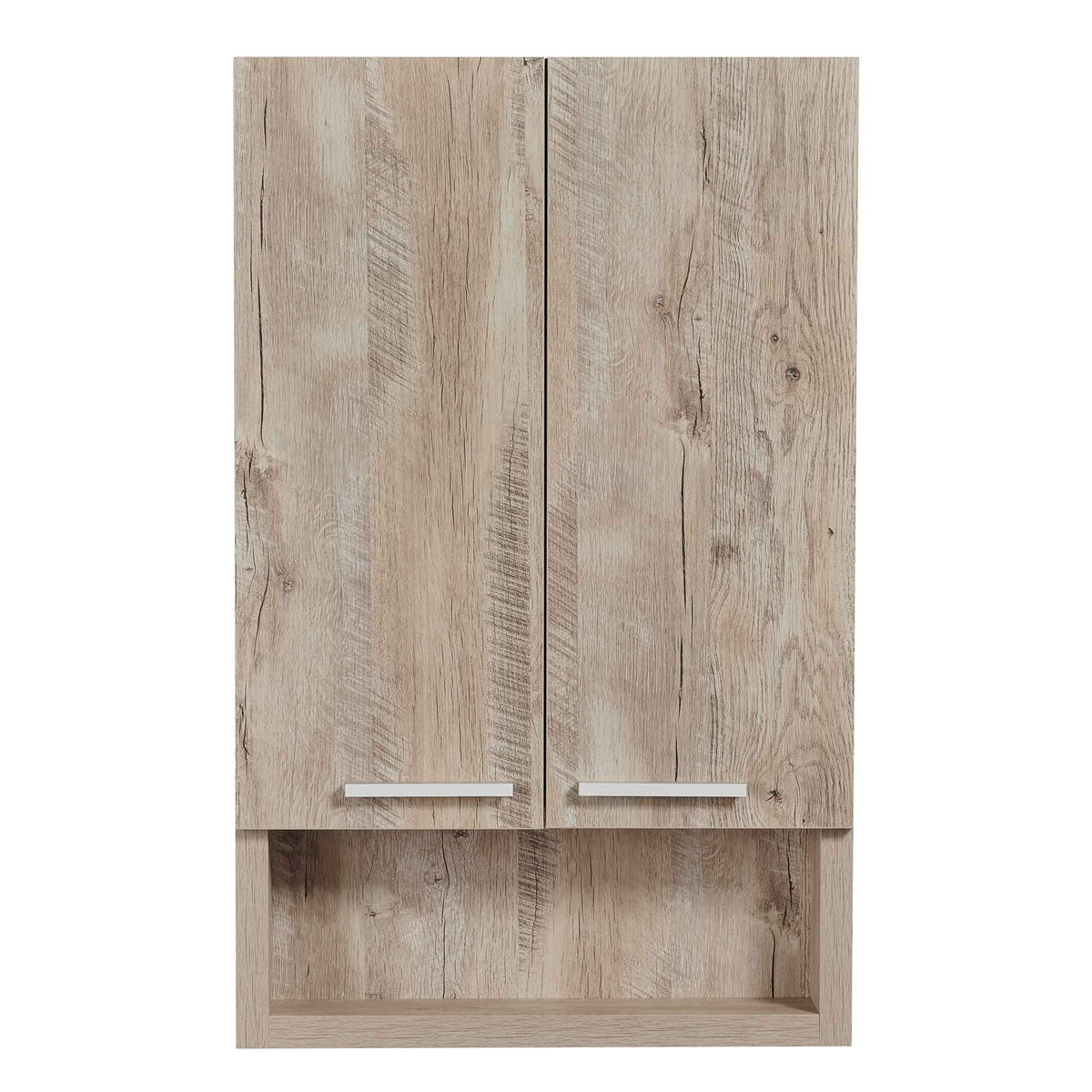 Armoire murale laqué de 2 portes et 1 étagère inférieure ouverte, 22&quot; x 6-1/8&quot; x 35-1/2&quot;