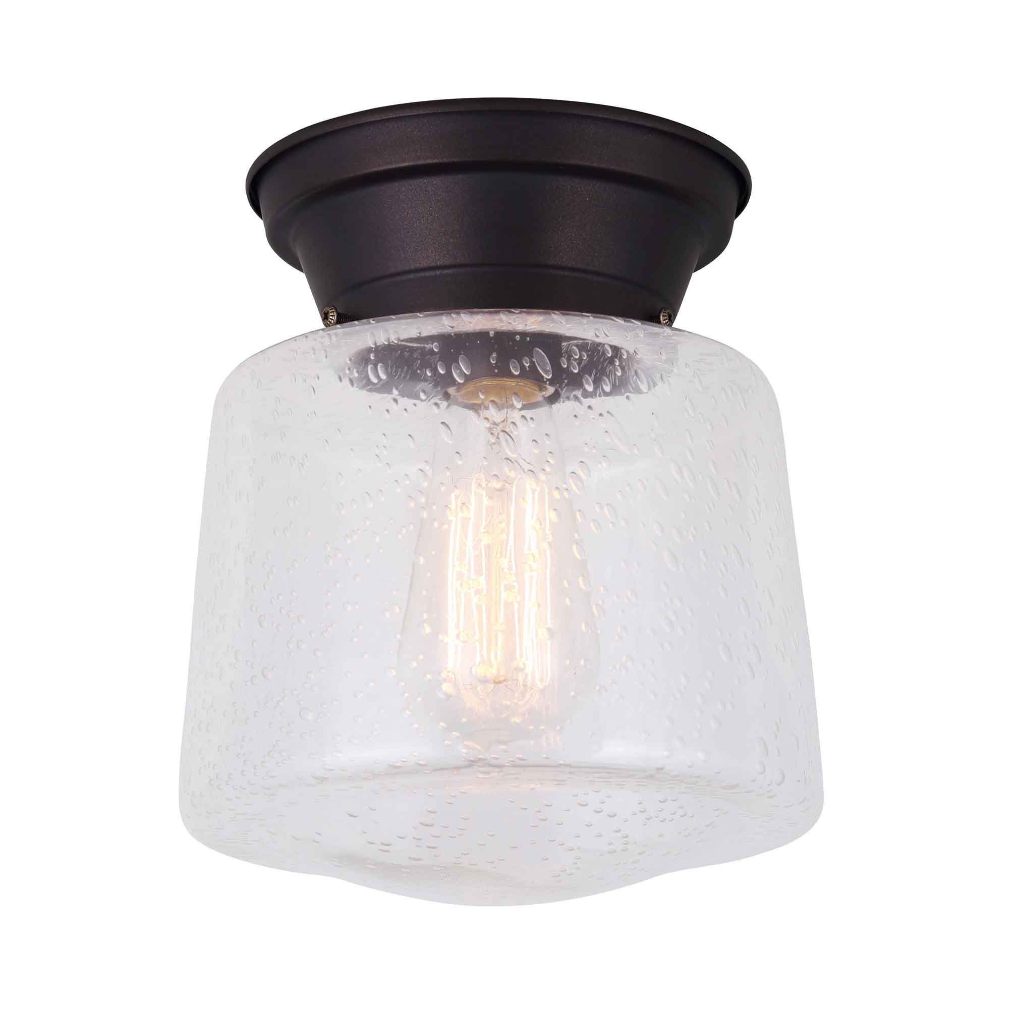 Plafonnier Mill à 1 lumière, bronze huilé