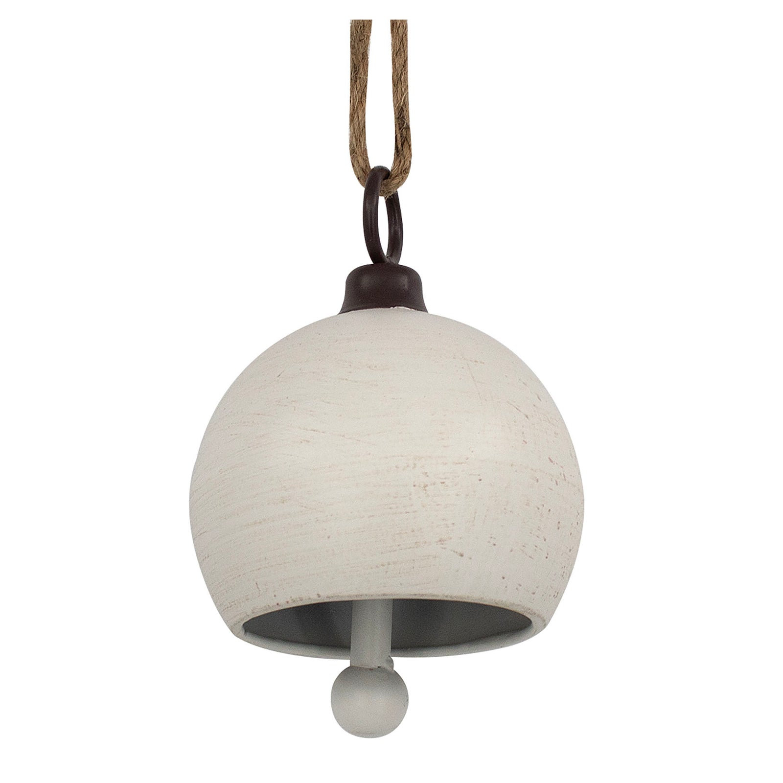 Cloche métallique blanche à suspendre, 6''