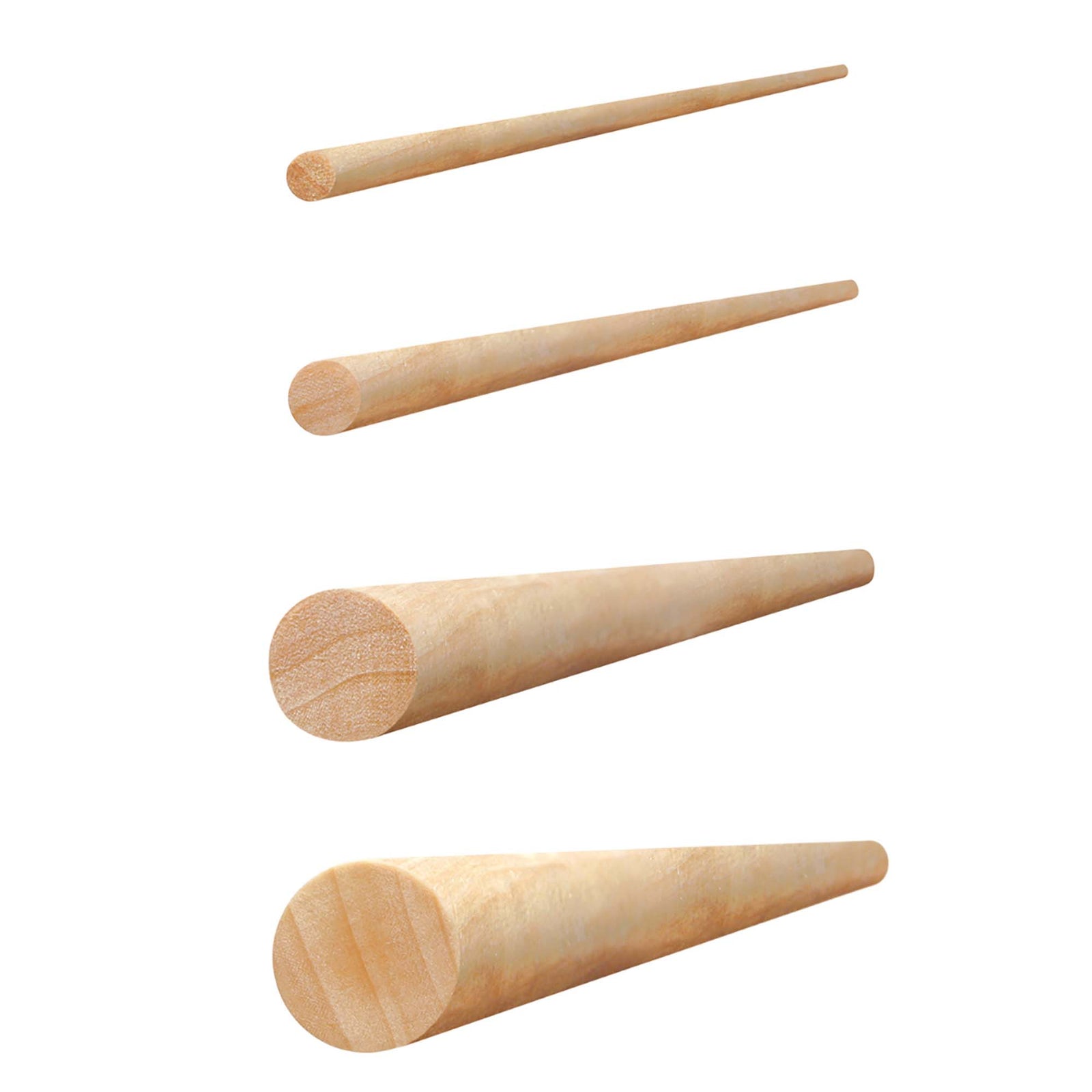 Goujon rond en bois de 1" x 96"