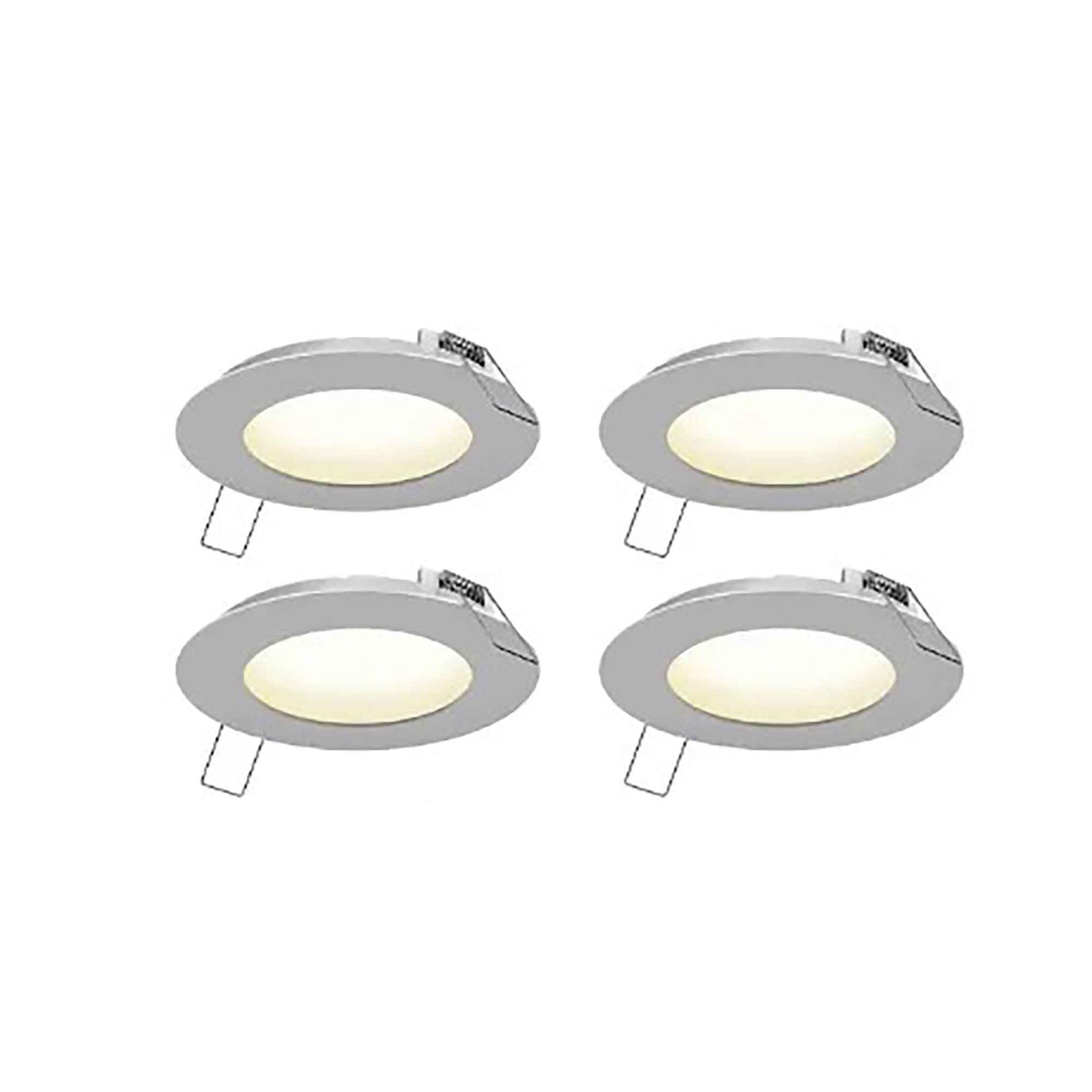 Ensemble de panneaux à DEL 5 CCT de 4'' encastrés et ultra minces blancs, 4 unités