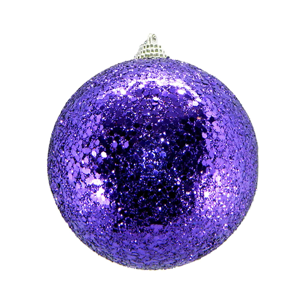 Boule de Noël violette et pailletée, 4&#39;&#39;