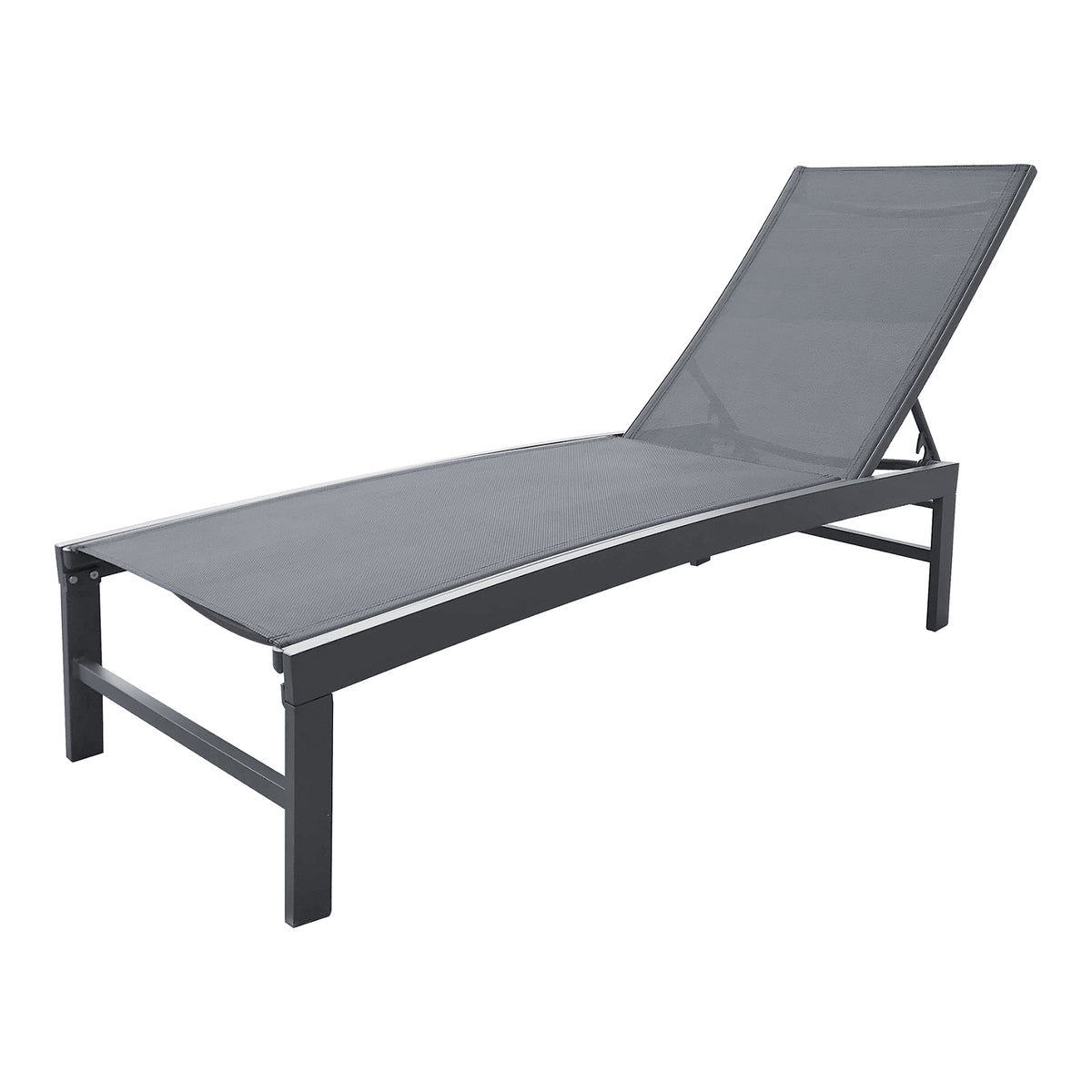 Chaise longue en aluminium noir