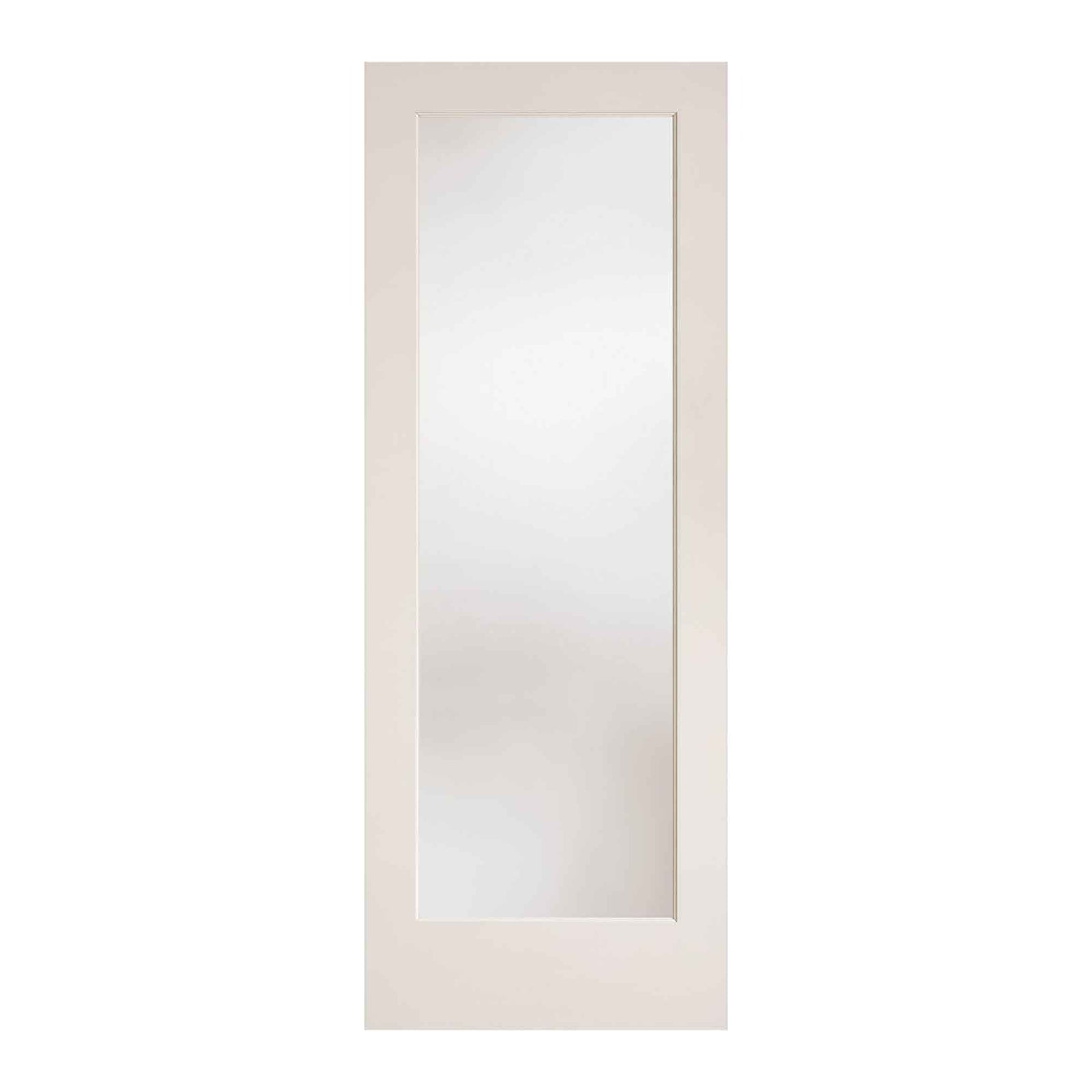 Porte Française de style Shaker à 1 verre laminé avec apprêt blanc, 30'' x 80'' 