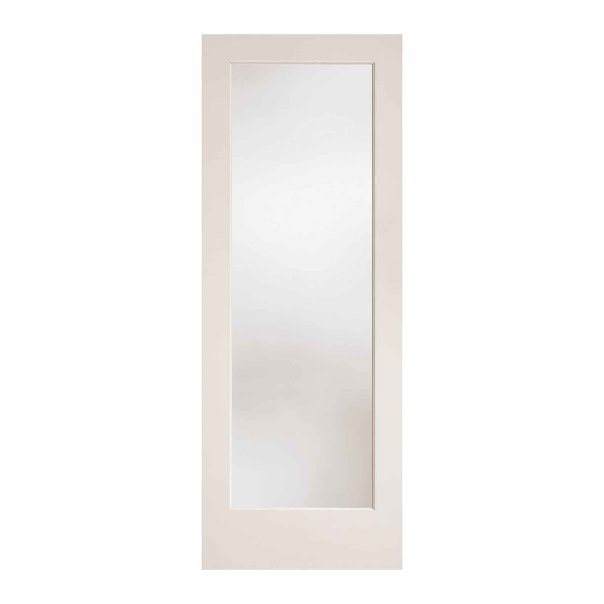 Porte Française de style Shaker à 1 verre laminé avec apprêt blanc, 30'' x 80'' 