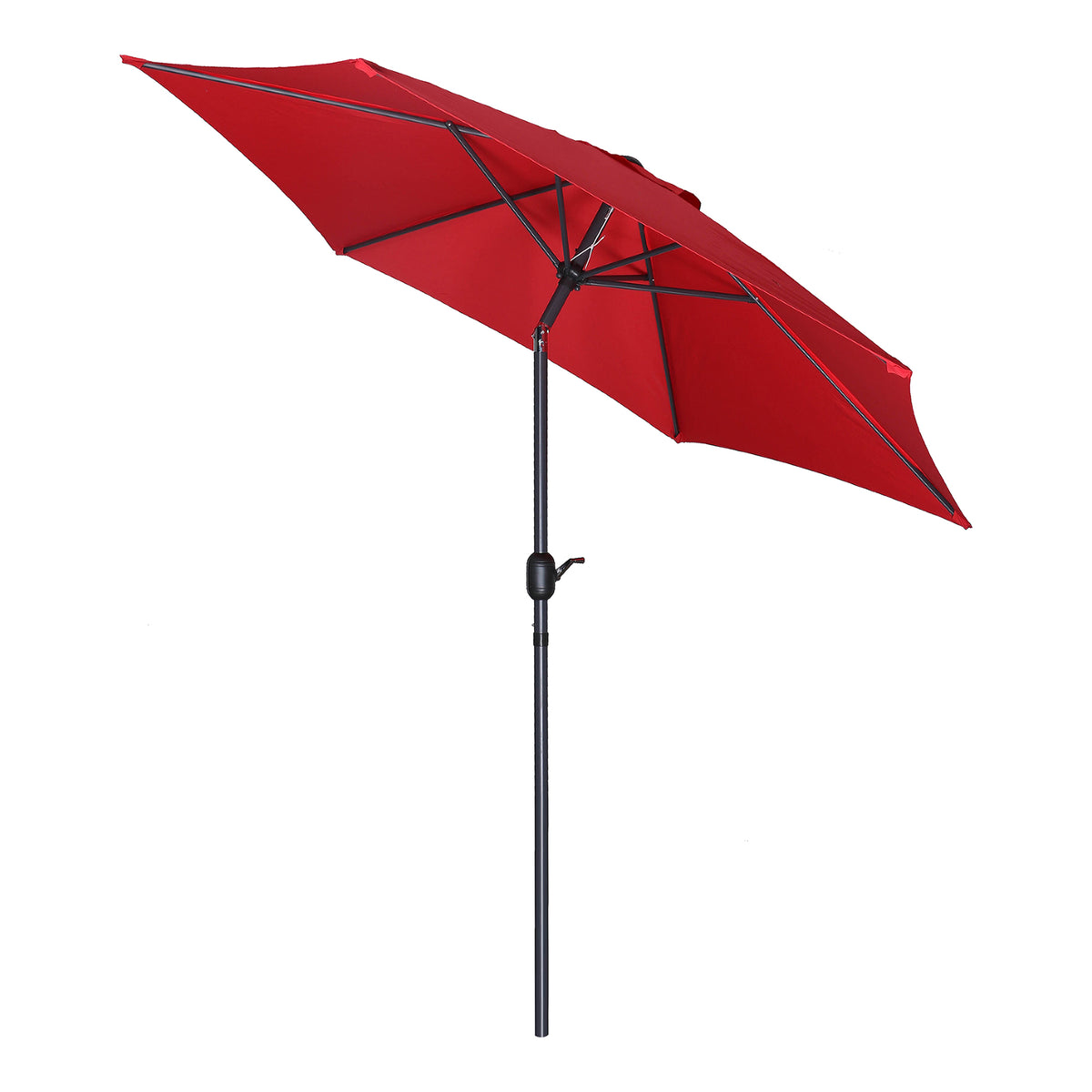 Parasol du marché inclinable de 9&#39;, rouge