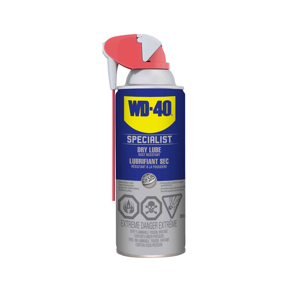 Lubrifiant en aérosol multifonction sec avec PTFE et paille intelligente, 283 g