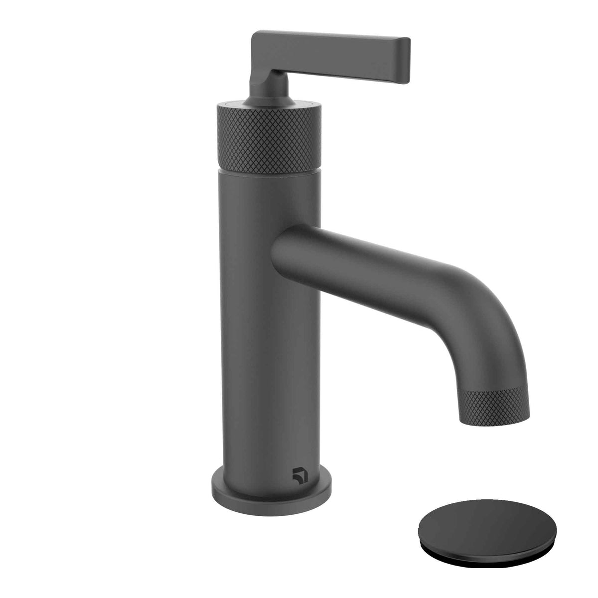 Robinet pour lavabo de salle de bain avec contrôle de volume à 1 poignée INDY, noir mat